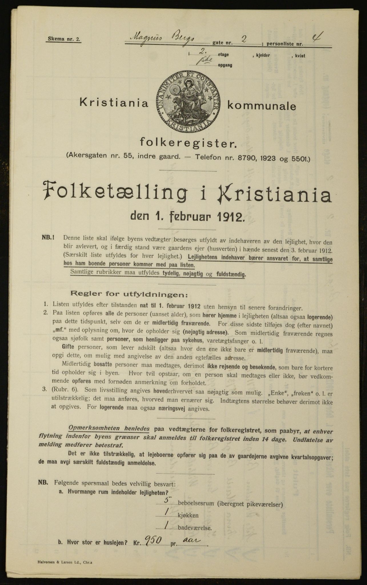 OBA, Municipal Census 1912 for Kristiania, 1912, p. 59451