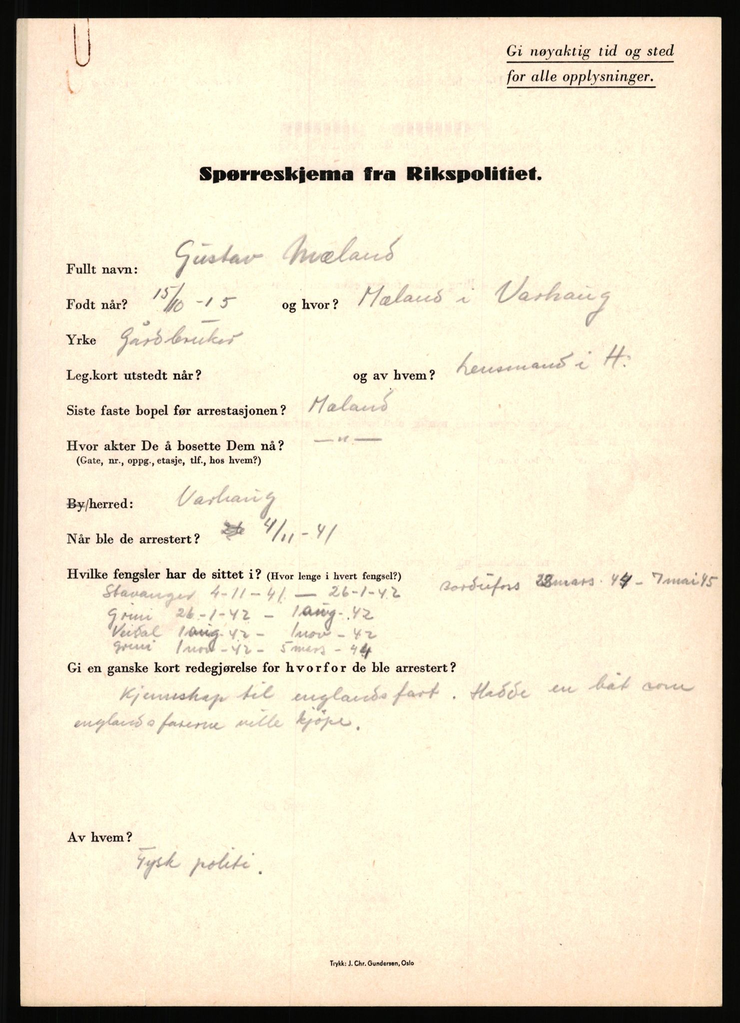 Rikspolitisjefen, AV/RA-S-1560/L/L0012: Mogensen, Øivind - Noraas, Lars, 1940-1945, p. 294