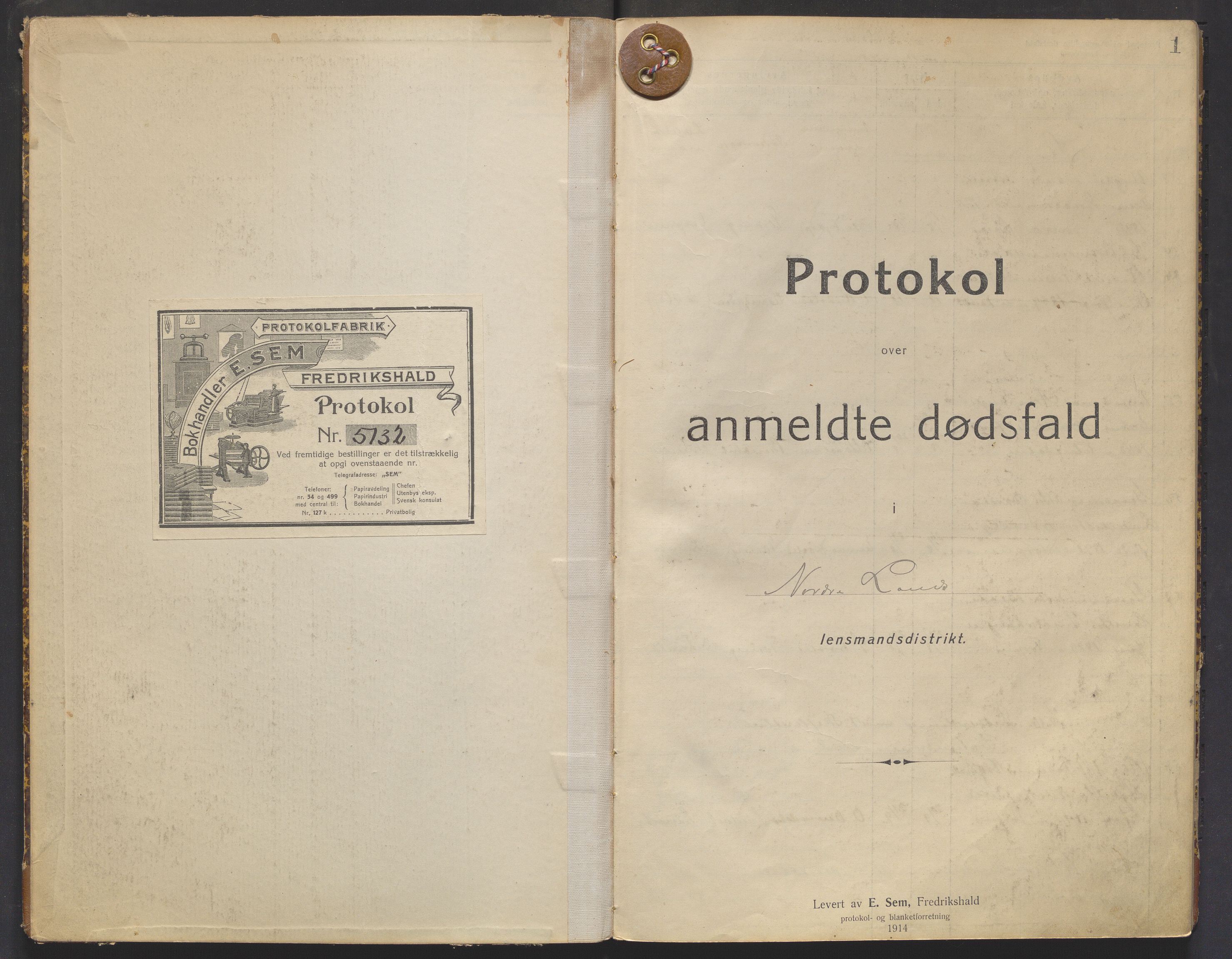 Nordre Land lensmannskontor, AV/SAH-LON-013/H/Ha/Haa/L0001/0003: Dødsfallsprotokoller / Dødsfallsprotokoll, 1916-1921, p. 1