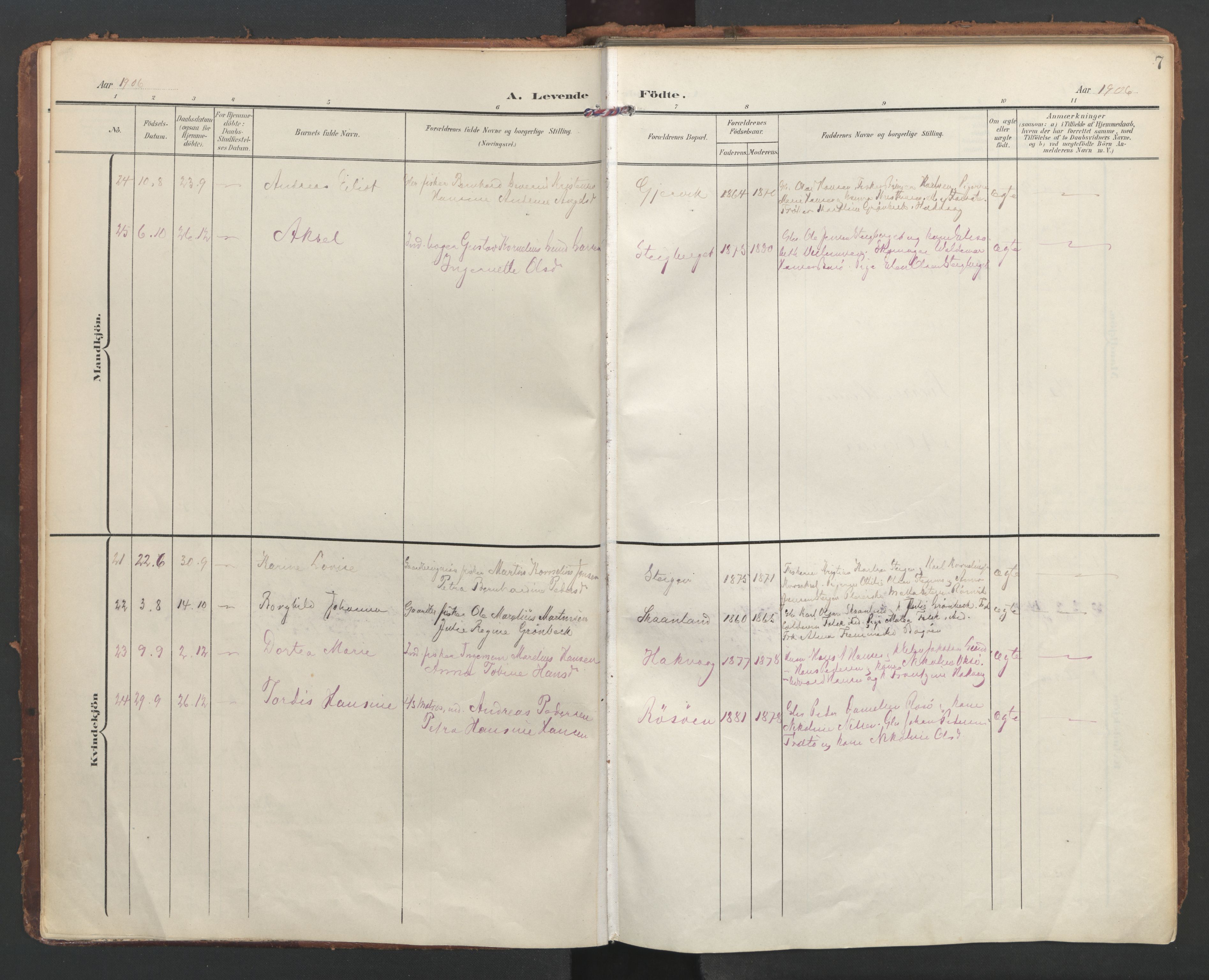 Ministerialprotokoller, klokkerbøker og fødselsregistre - Nordland, AV/SAT-A-1459/855/L0805: Parish register (official) no. 855A13, 1906-1920, p. 7