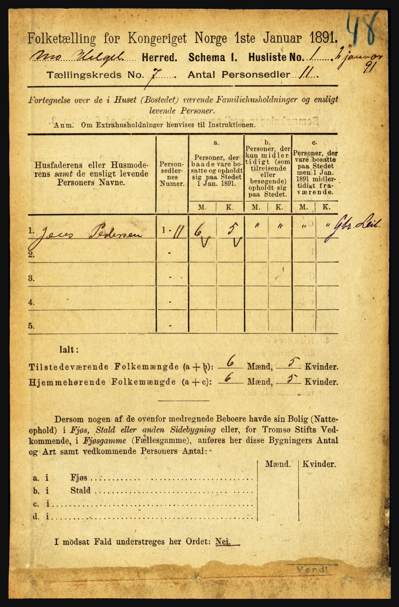 RA, 1891 census for 1833 Mo, 1891, p. 2513