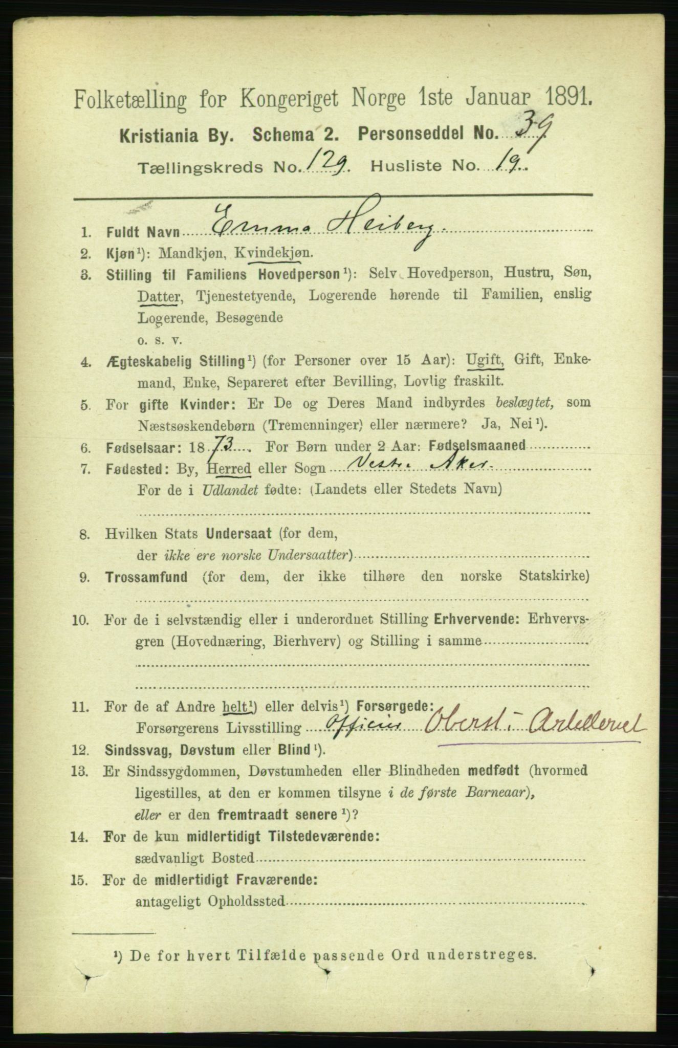 RA, 1891 census for 0301 Kristiania, 1891, p. 69797