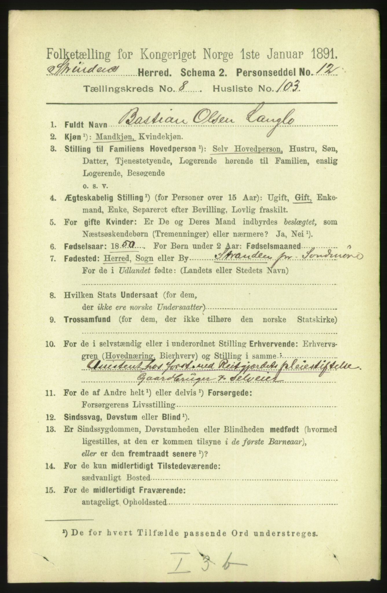 RA, 1891 census for 1660 Strinda, 1891, p. 7745