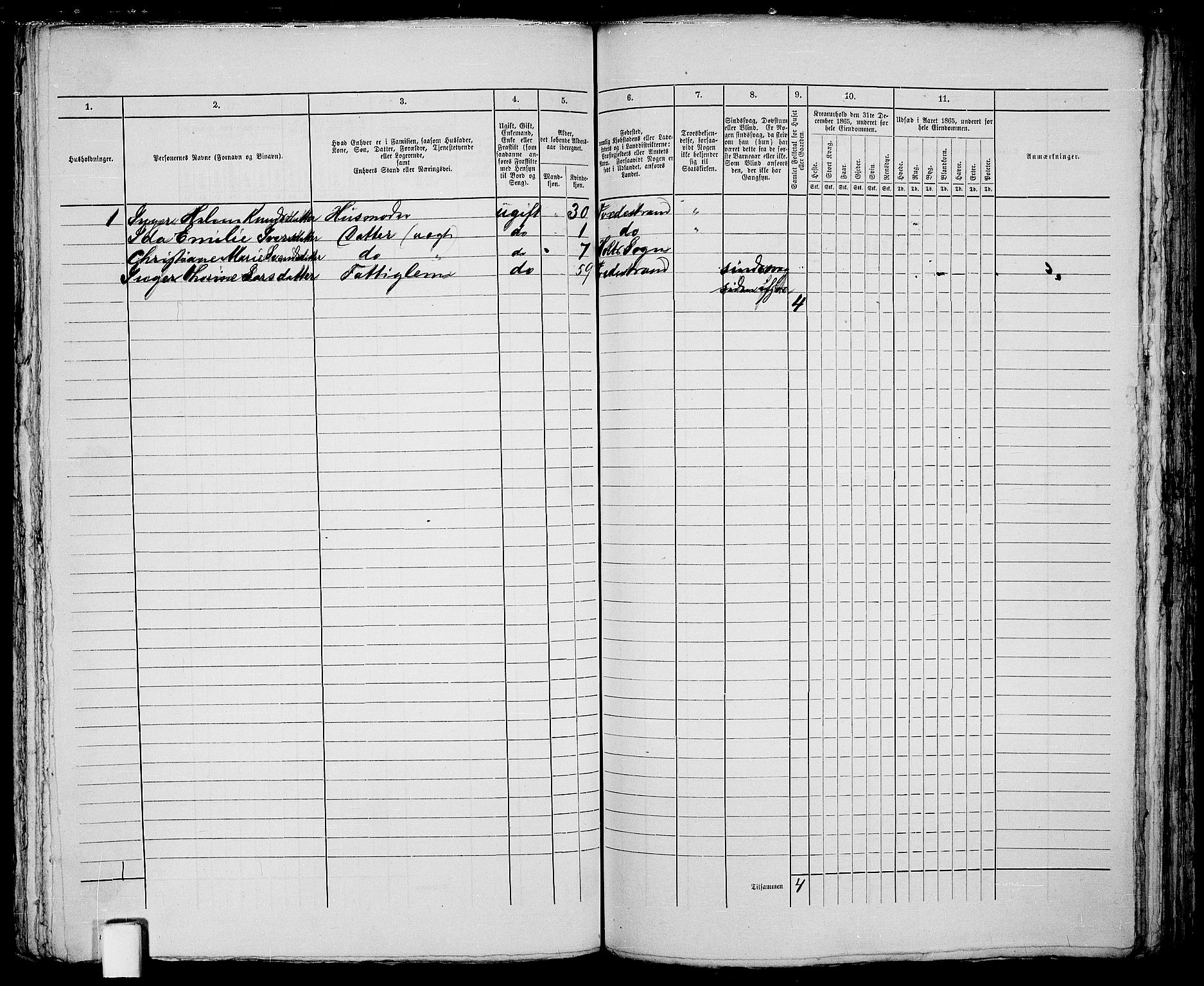 RA, 1865 census for Holt/Tvedestrand, 1865, p. 200