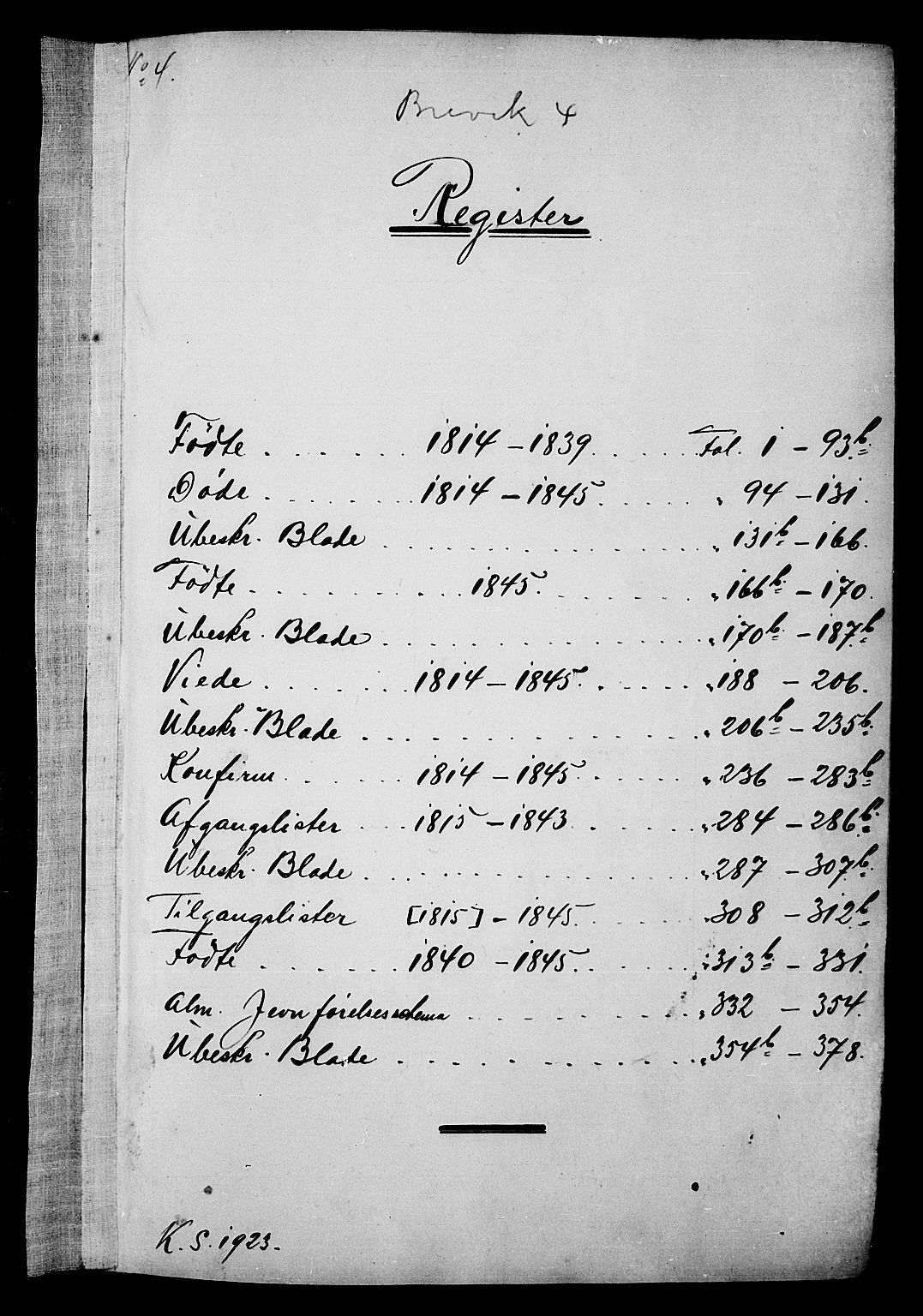 Brevik kirkebøker, SAKO/A-255/G/Ga/L0001: Parish register (copy) no. 1, 1814-1845