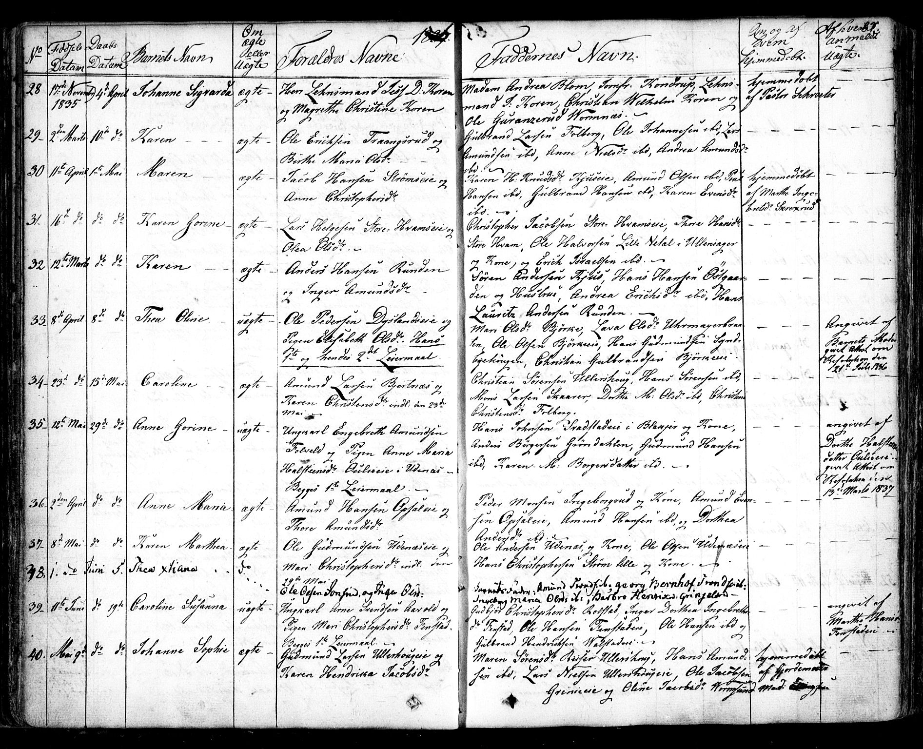 Nes prestekontor Kirkebøker, AV/SAO-A-10410/F/Fa/L0006: Parish register (official) no. I 6, 1833-1845, p. 87