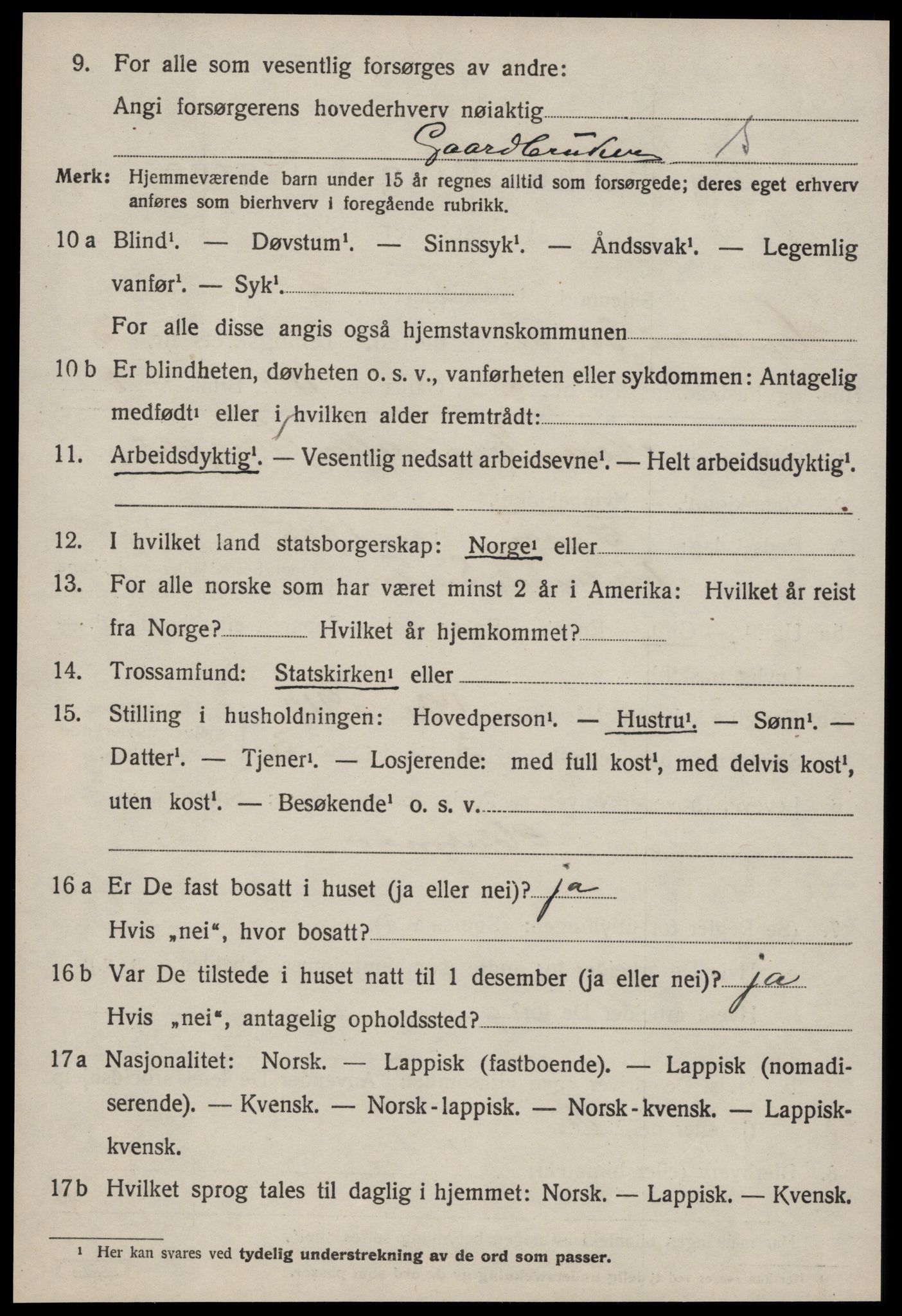 SAT, 1920 census for Hølonda, 1920, p. 1174