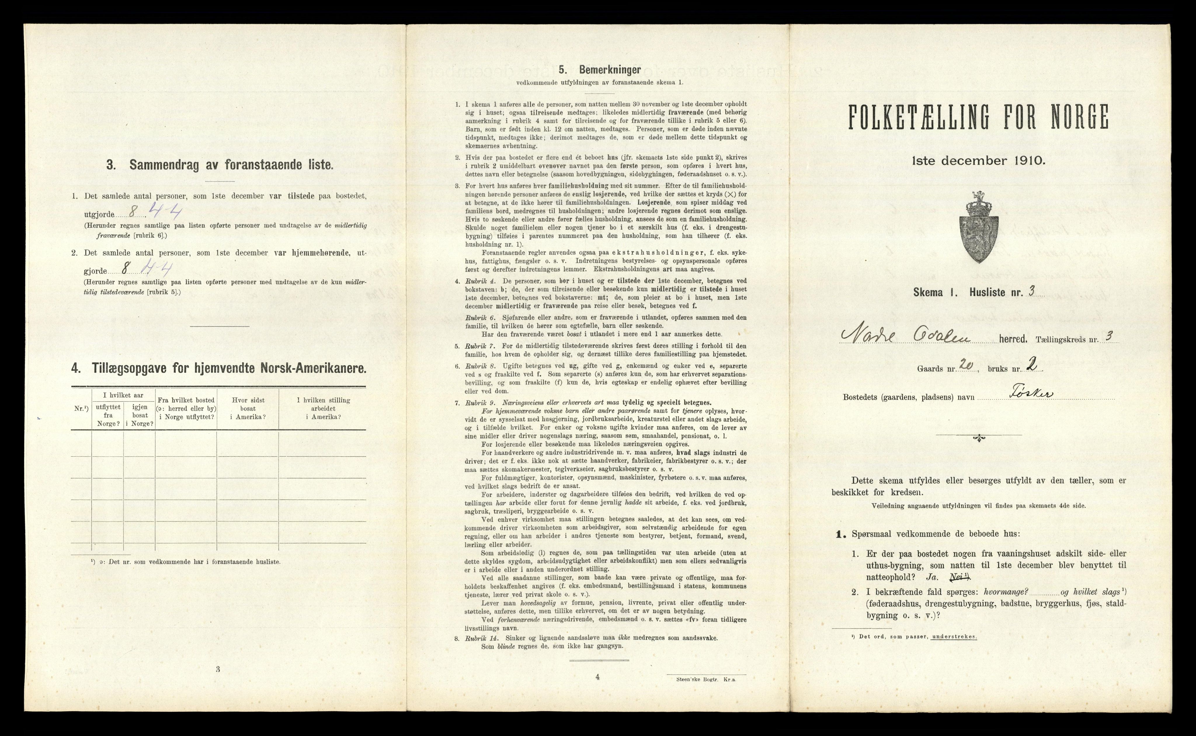 RA, 1910 census for Nord-Odal, 1910, p. 345