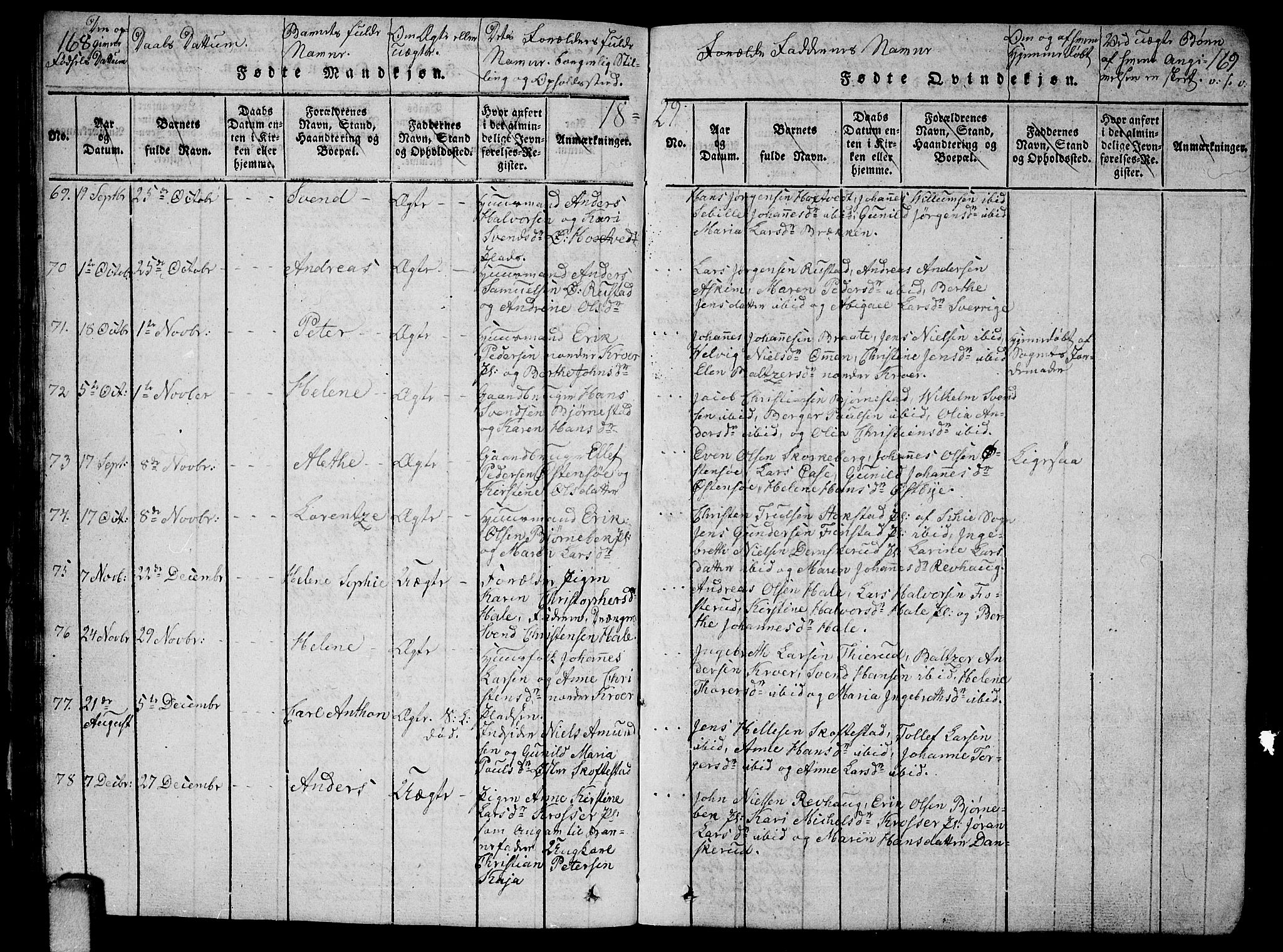 Ås prestekontor Kirkebøker, SAO/A-10894/G/Ga/L0002: Parish register (copy) no. I 2, 1820-1836, p. 168-169