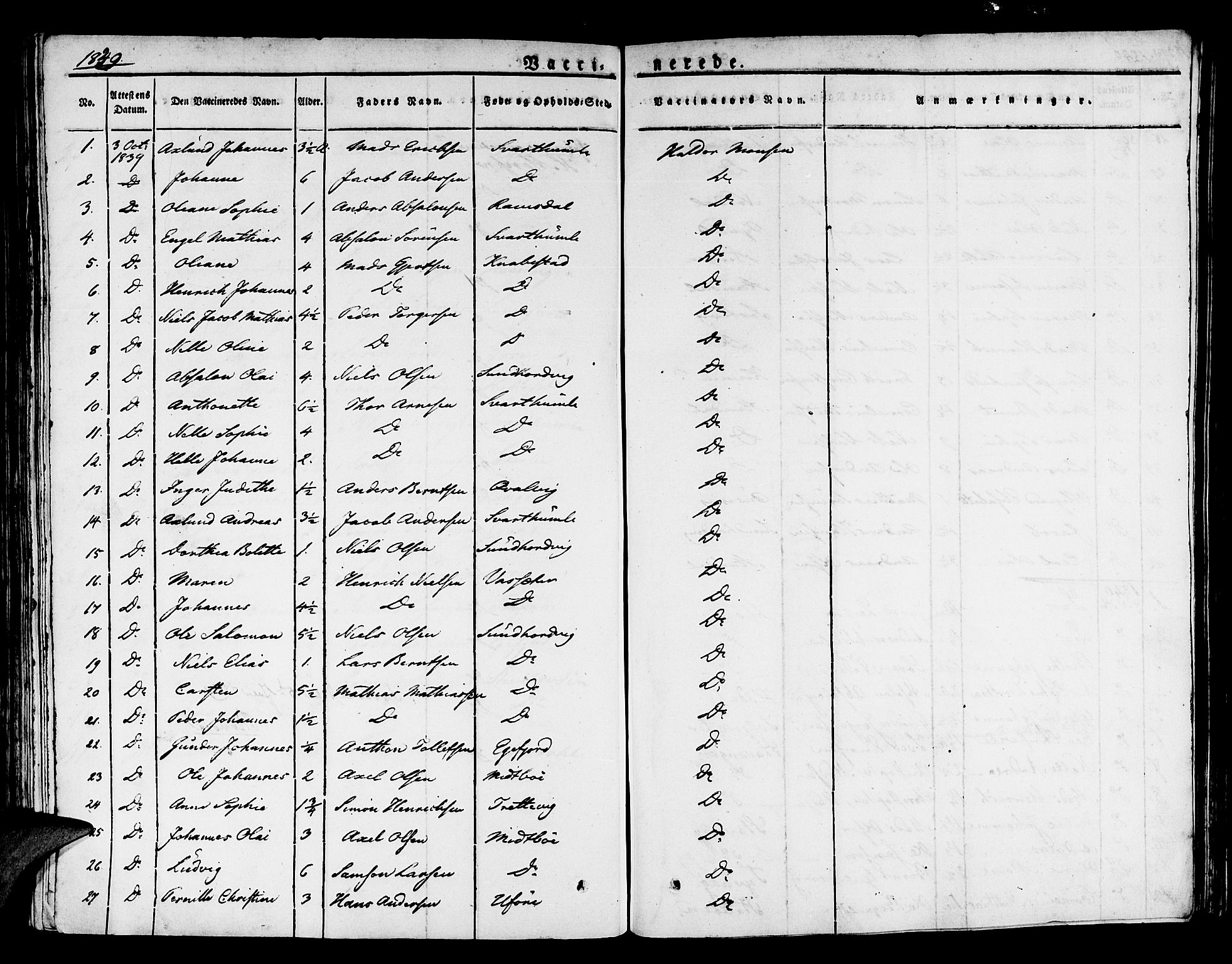 Kinn sokneprestembete, AV/SAB-A-80801/H/Haa/Haaa/L0004/0002: Parish register (official) no. A 4II, 1822-1840, p. 54