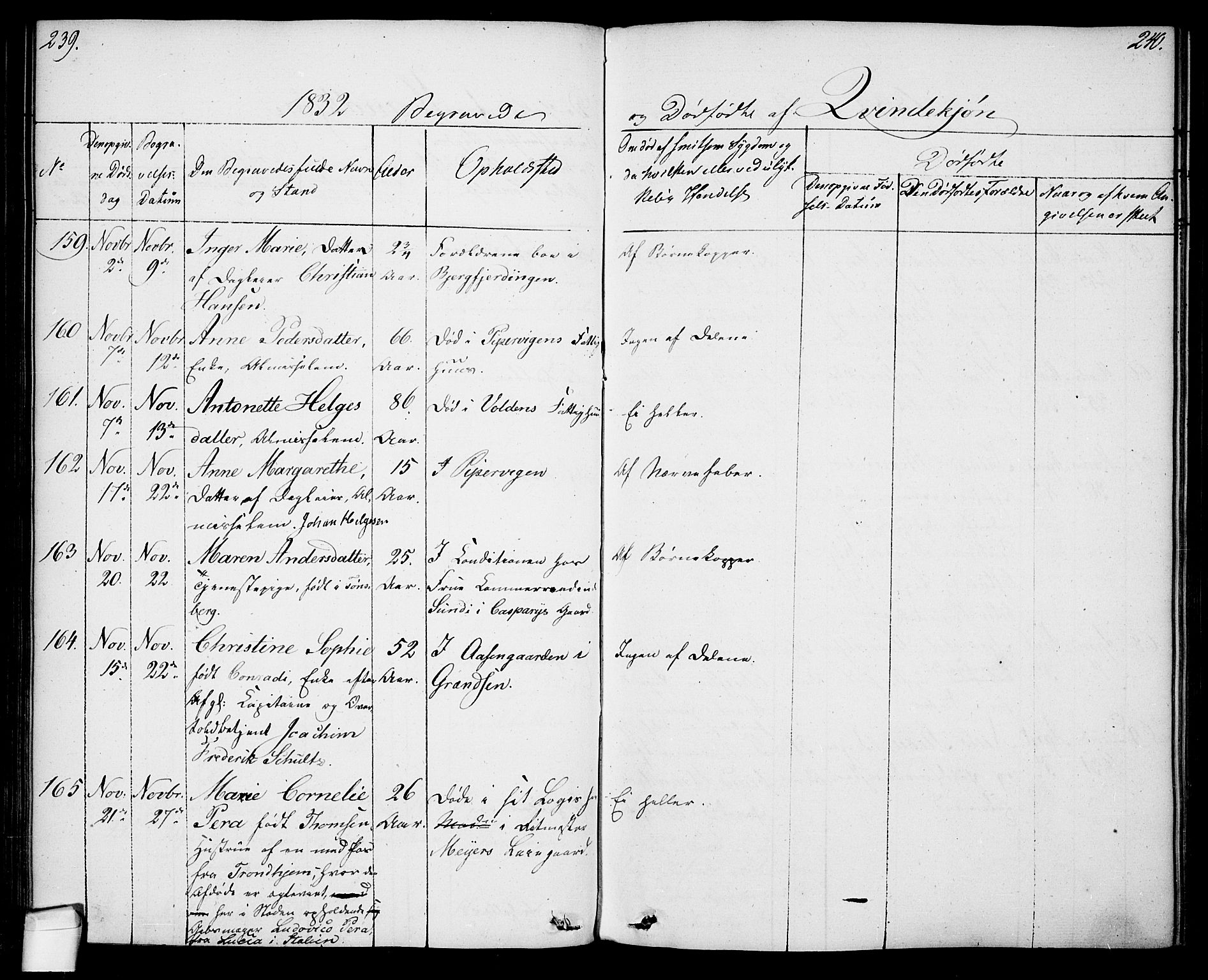 Oslo domkirke Kirkebøker, AV/SAO-A-10752/F/Fa/L0023: Parish register (official) no. 23, 1829-1834, p. 239-240