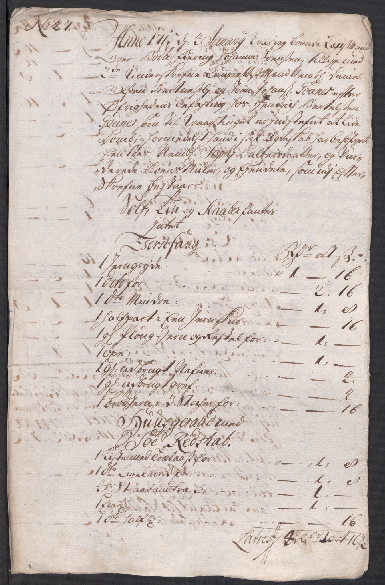 Rentekammeret inntil 1814, Reviderte regnskaper, Fogderegnskap, AV/RA-EA-4092/R66/L4585: Fogderegnskap Salten, 1715, p. 284