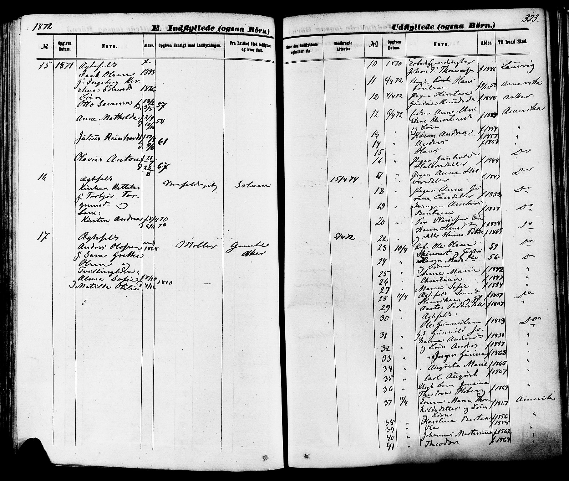 Skien kirkebøker, SAKO/A-302/F/Fa/L0008: Parish register (official) no. 8, 1866-1877, p. 323