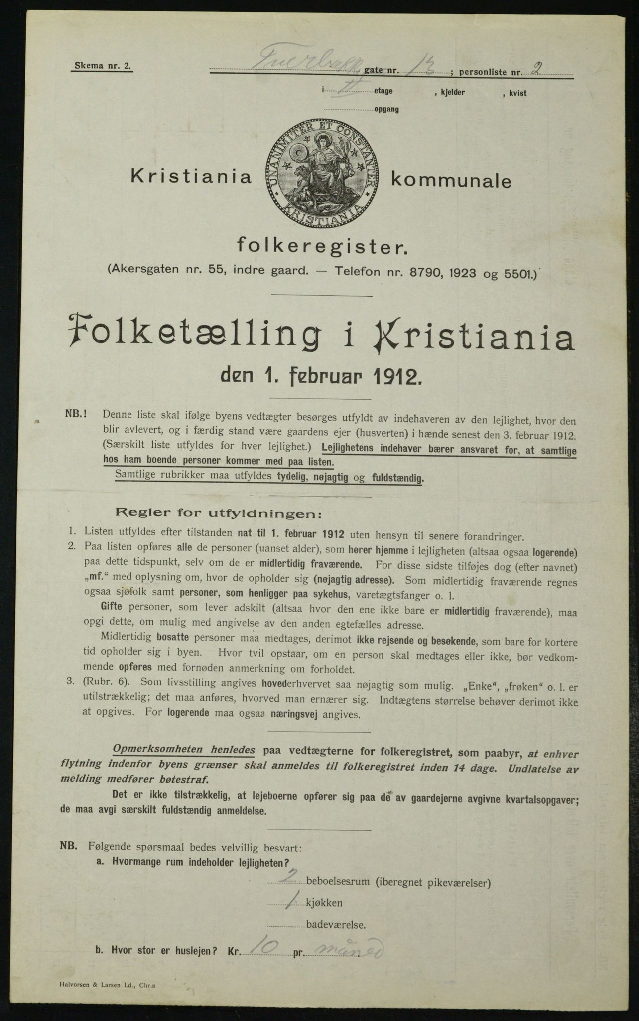 OBA, Municipal Census 1912 for Kristiania, 1912, p. 117518