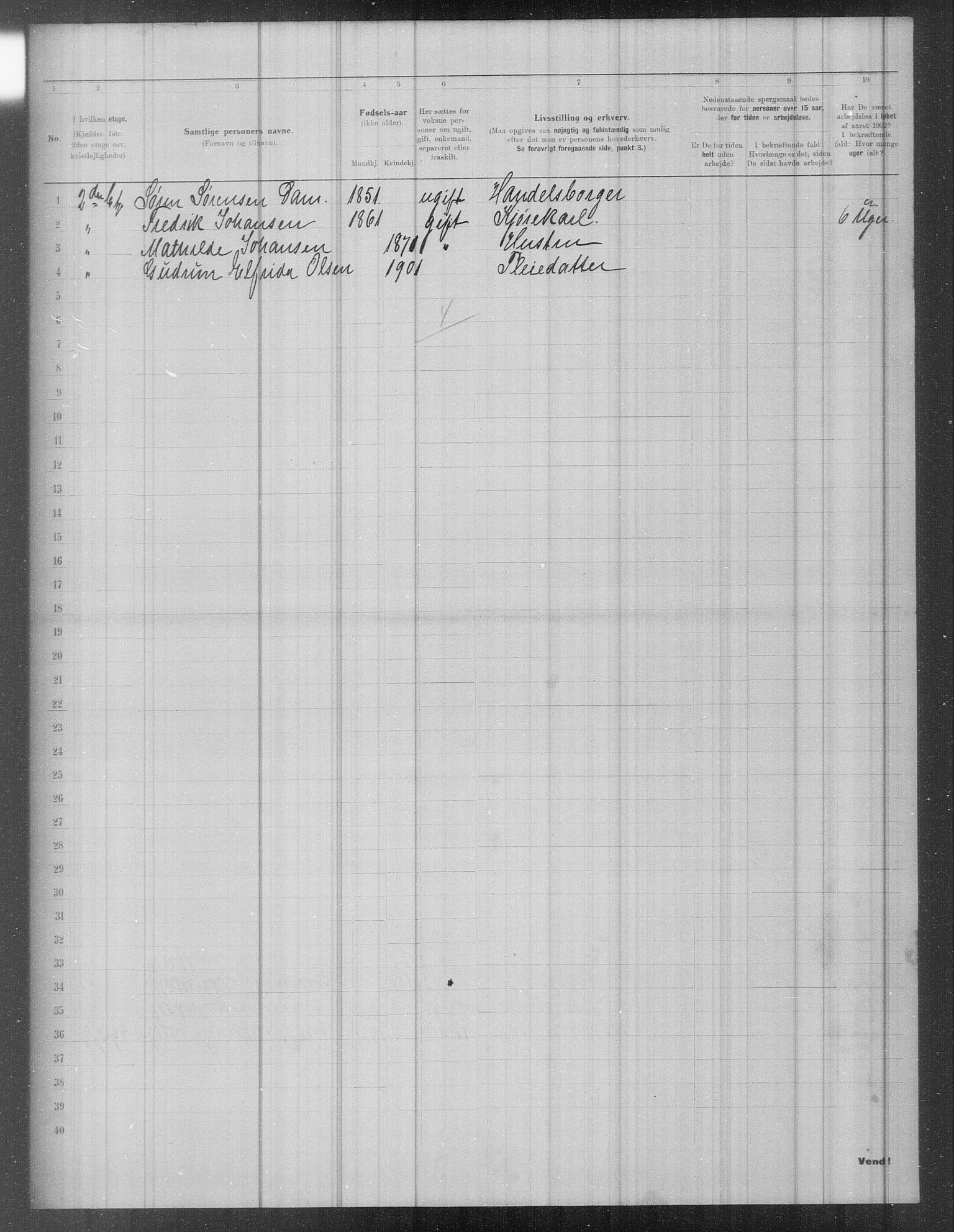 OBA, Municipal Census 1902 for Kristiania, 1902, p. 1585