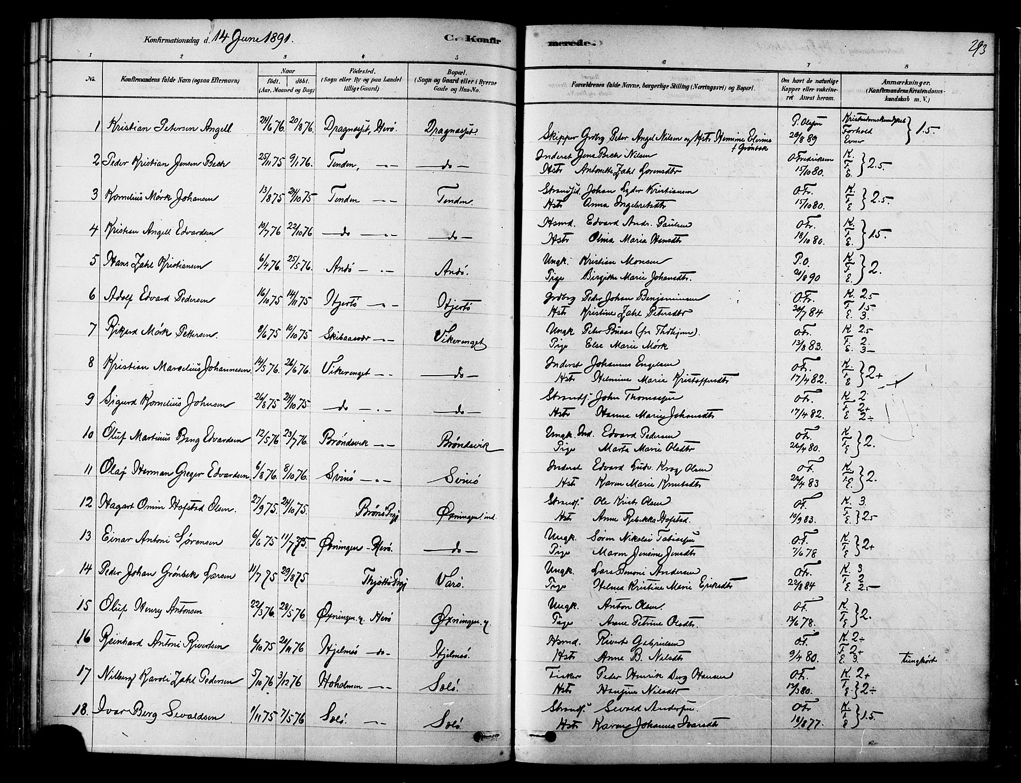 Ministerialprotokoller, klokkerbøker og fødselsregistre - Nordland, AV/SAT-A-1459/834/L0507: Parish register (official) no. 834A05, 1878-1892, p. 293