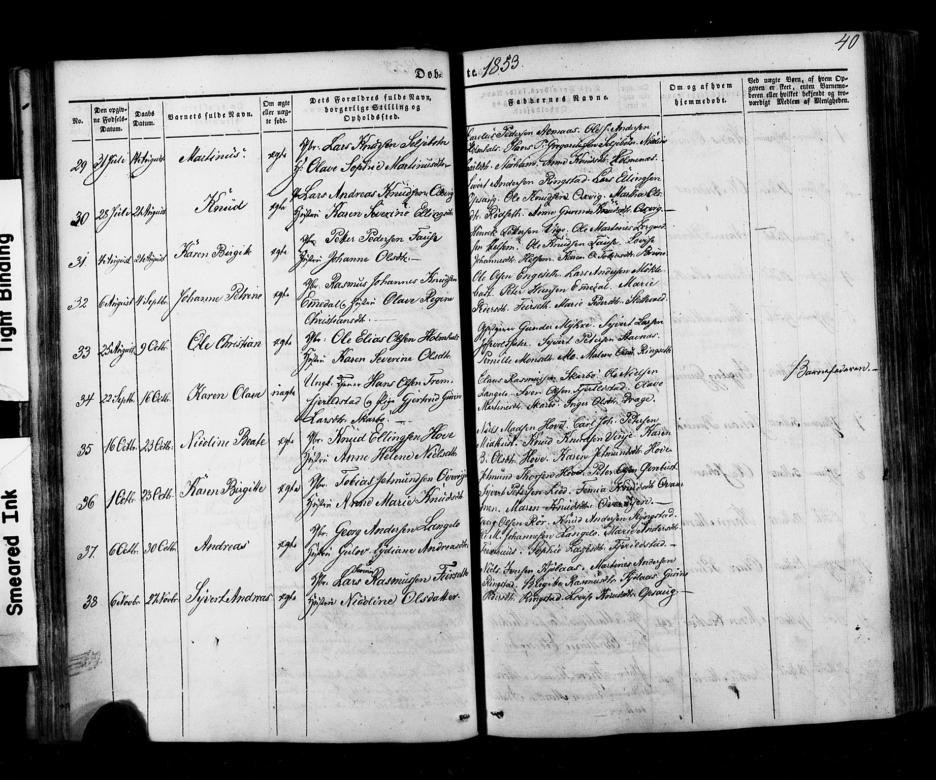 Ministerialprotokoller, klokkerbøker og fødselsregistre - Møre og Romsdal, AV/SAT-A-1454/520/L0275: Parish register (official) no. 520A05, 1844-1881, p. 40