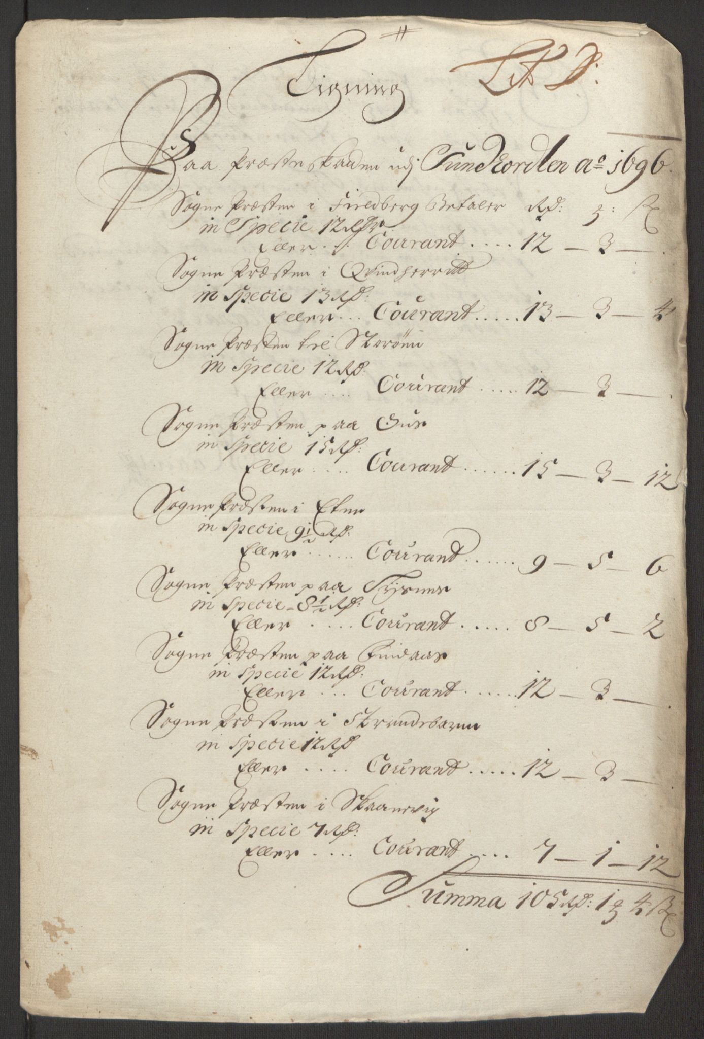 Rentekammeret inntil 1814, Reviderte regnskaper, Fogderegnskap, RA/EA-4092/R48/L2976: Fogderegnskap Sunnhordland og Hardanger, 1695-1696, p. 364