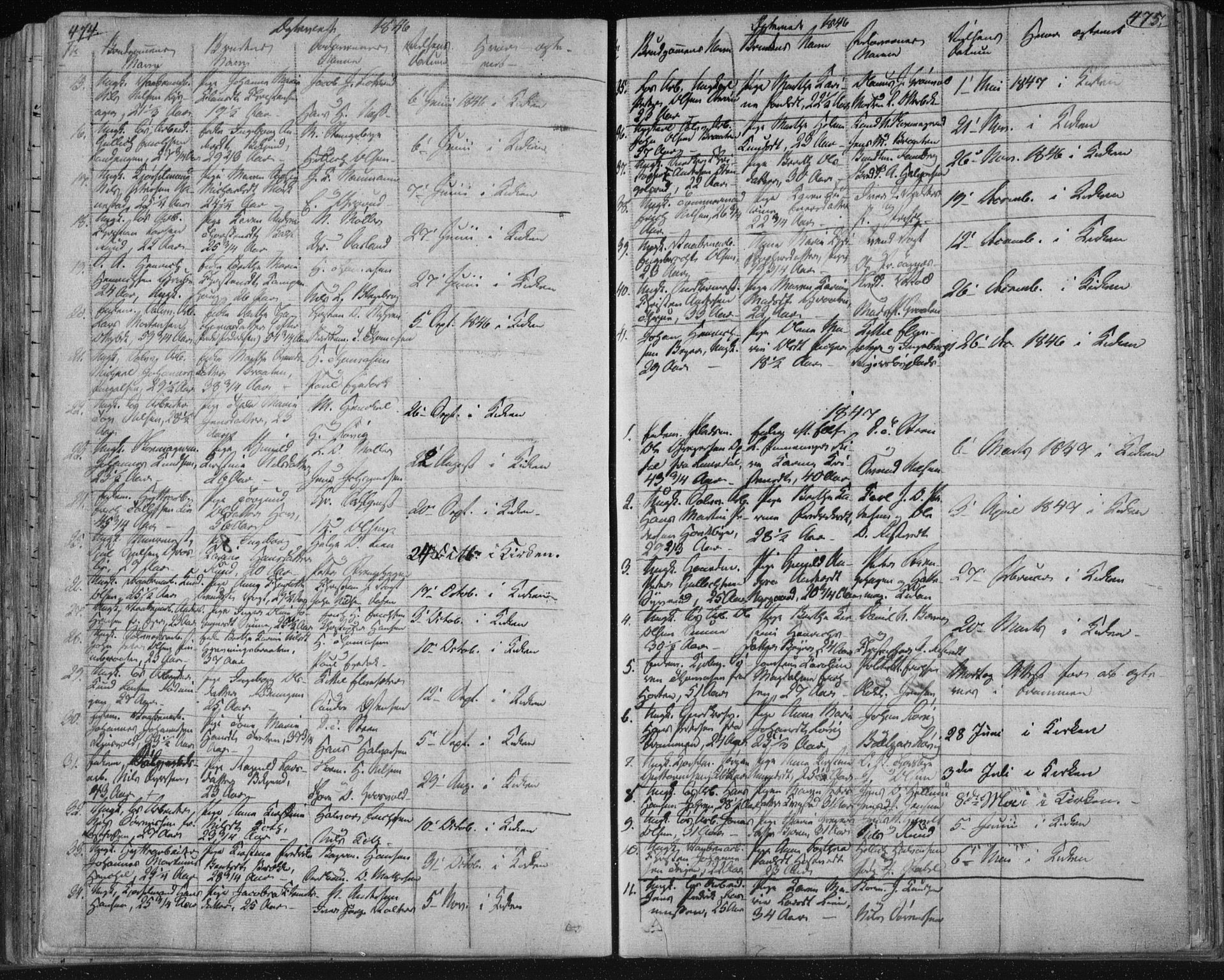 Kongsberg kirkebøker, AV/SAKO-A-22/F/Fa/L0009: Parish register (official) no. I 9, 1839-1858, p. 474-475