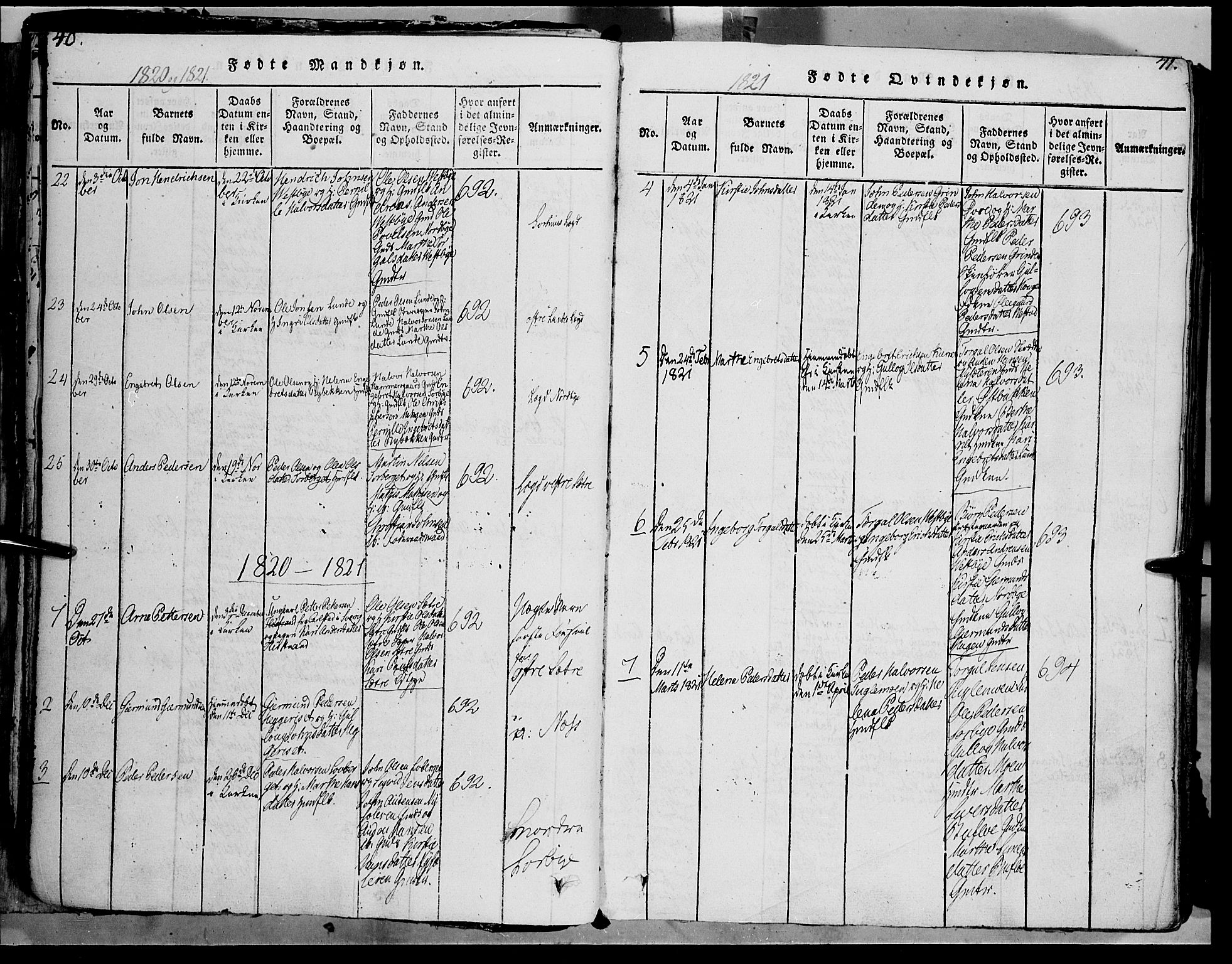 Trysil prestekontor, AV/SAH-PREST-046/H/Ha/Haa/L0003: Parish register (official) no. 3 /1, 1814-1841, p. 40-41