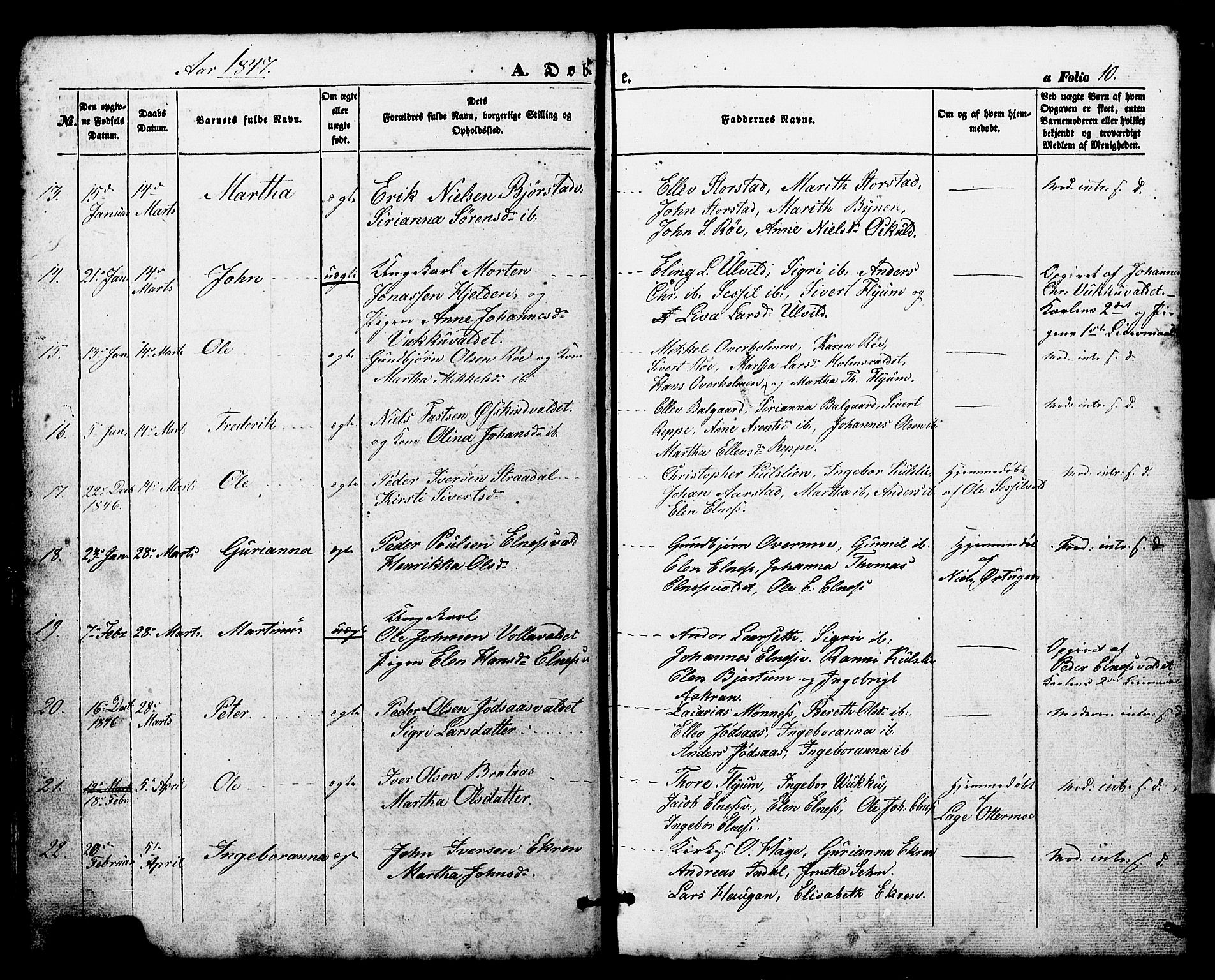 Ministerialprotokoller, klokkerbøker og fødselsregistre - Nord-Trøndelag, SAT/A-1458/724/L0268: Parish register (copy) no. 724C04, 1846-1878, p. 10