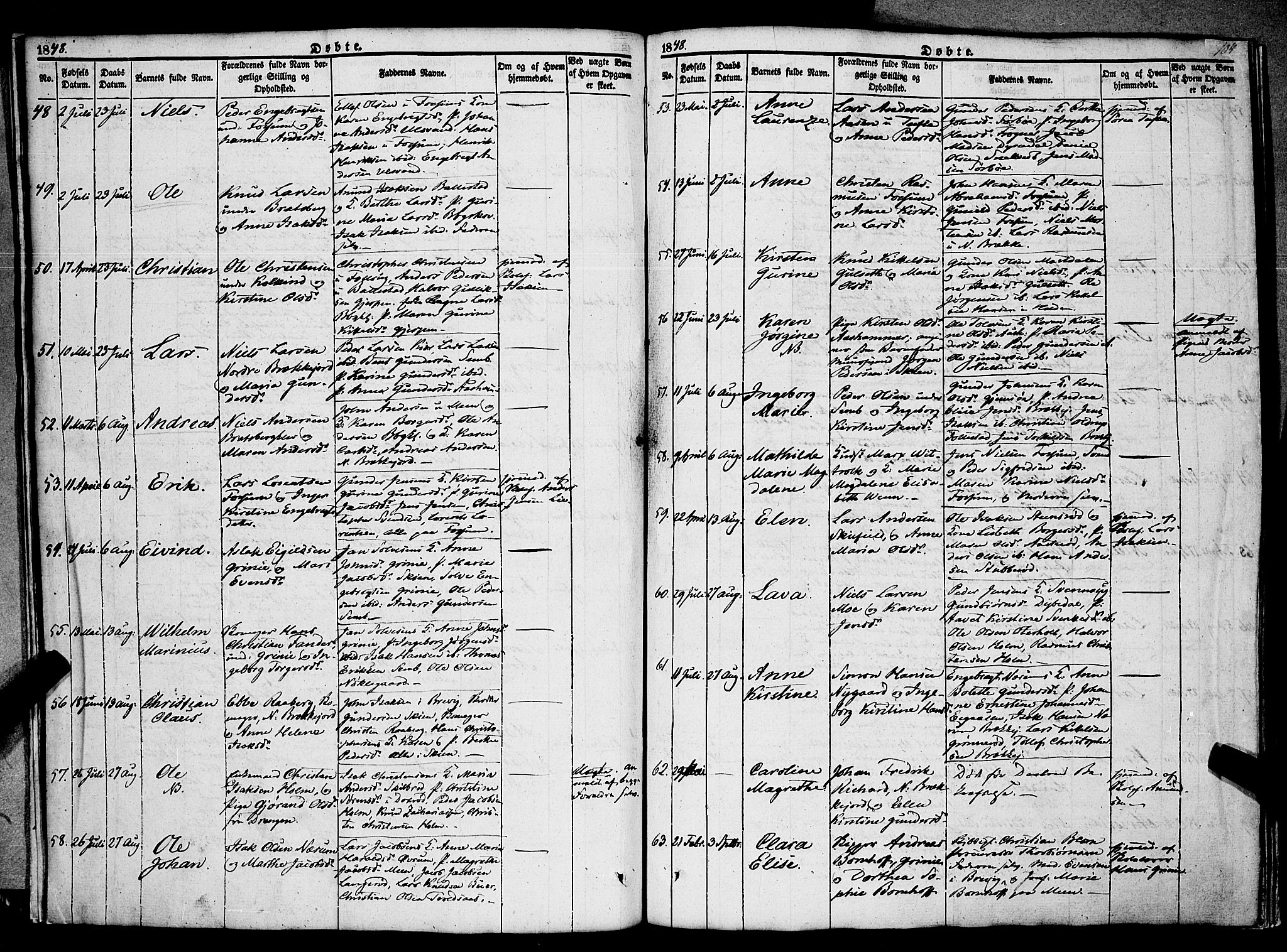 Gjerpen kirkebøker, AV/SAKO-A-265/F/Fa/L0007a: Parish register (official) no. I 7A, 1834-1857, p. 104