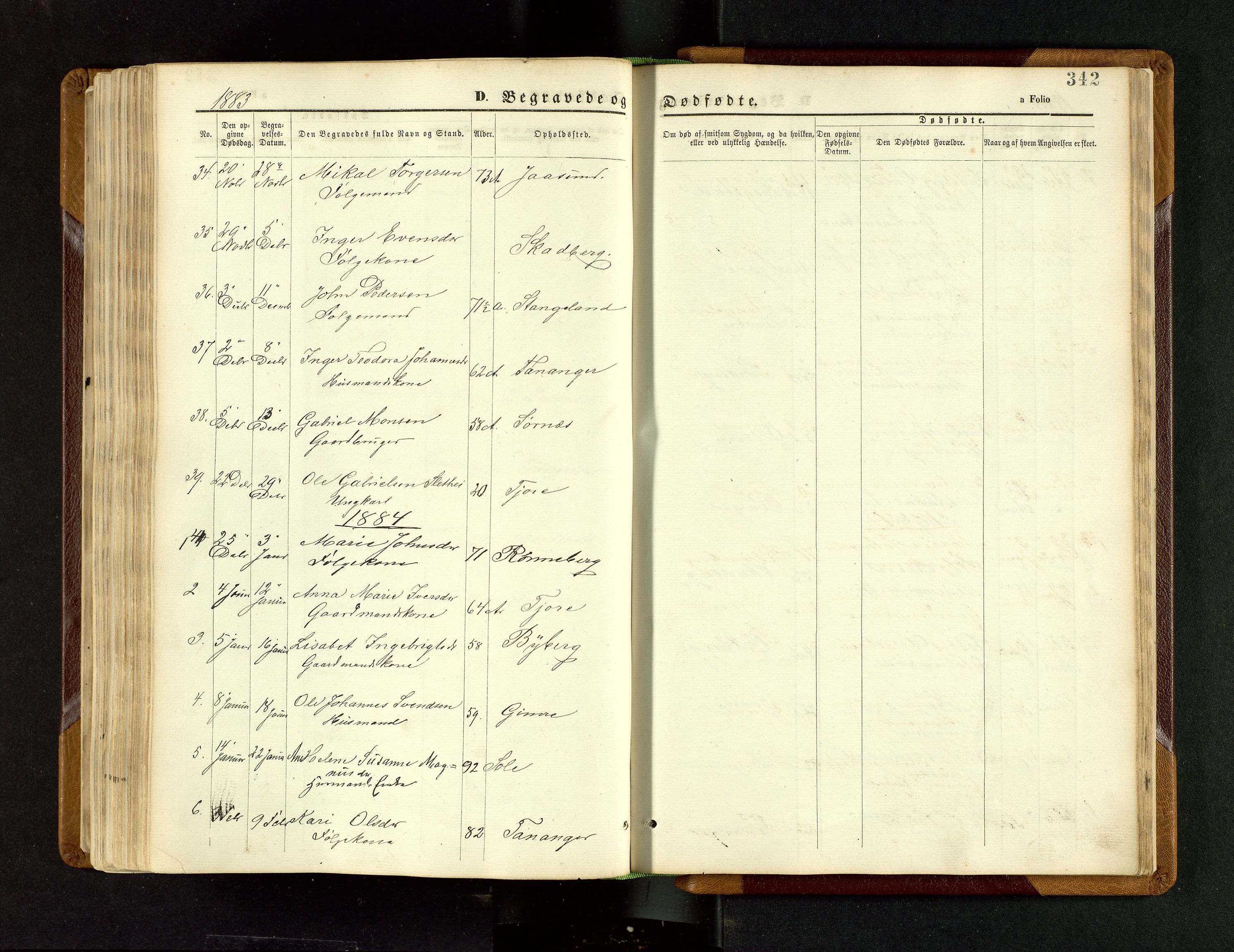 Håland sokneprestkontor, SAST/A-101802/001/30BB/L0003: Parish register (copy) no. B 3, 1873-1893, p. 342