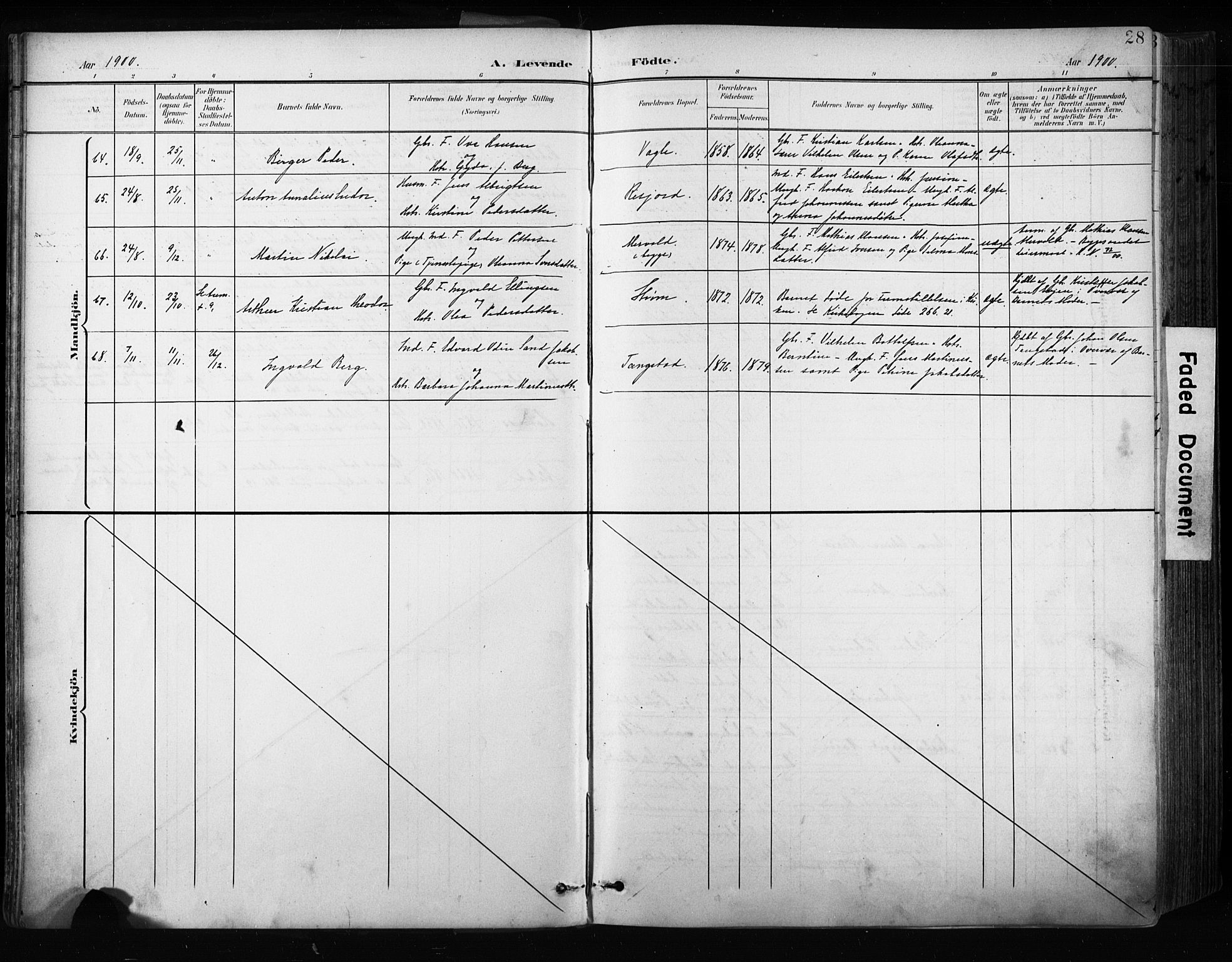 Ministerialprotokoller, klokkerbøker og fødselsregistre - Nordland, AV/SAT-A-1459/880/L1134: Parish register (official) no. 880A08, 1899-1908, p. 28