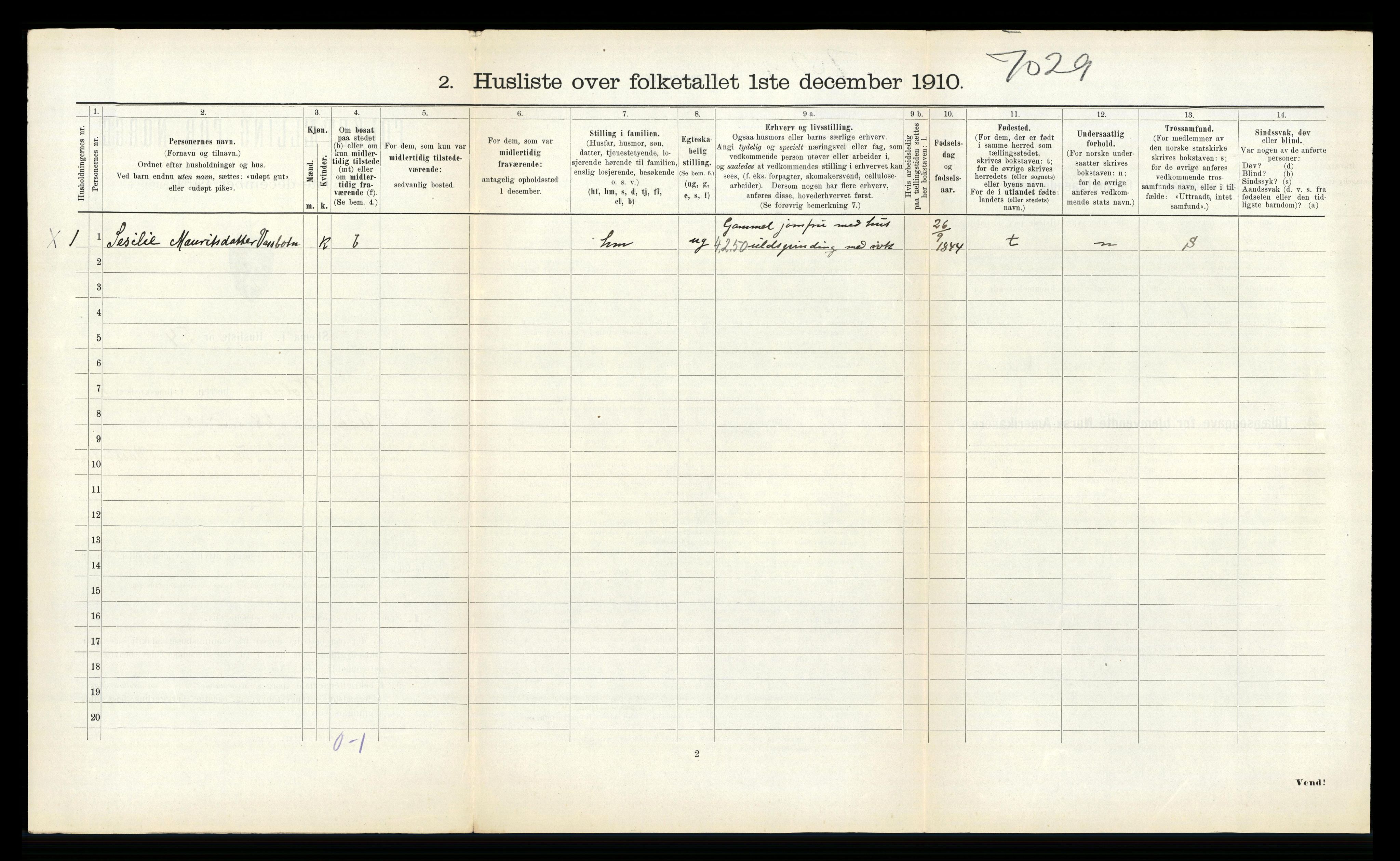 RA, 1910 census for Volda, 1910, p. 715