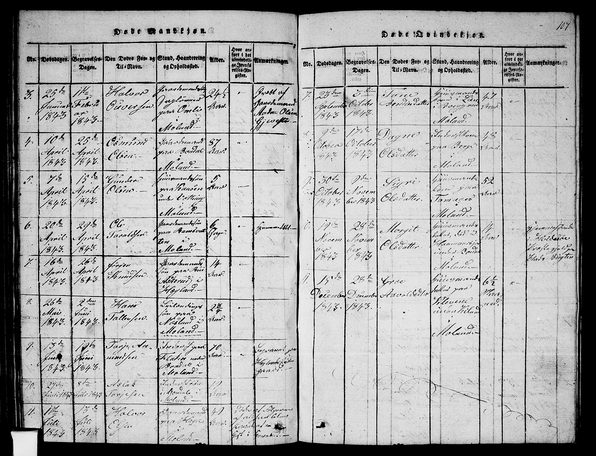 Fyresdal kirkebøker, AV/SAKO-A-263/G/Ga/L0002: Parish register (copy) no. I 2, 1815-1857, p. 107