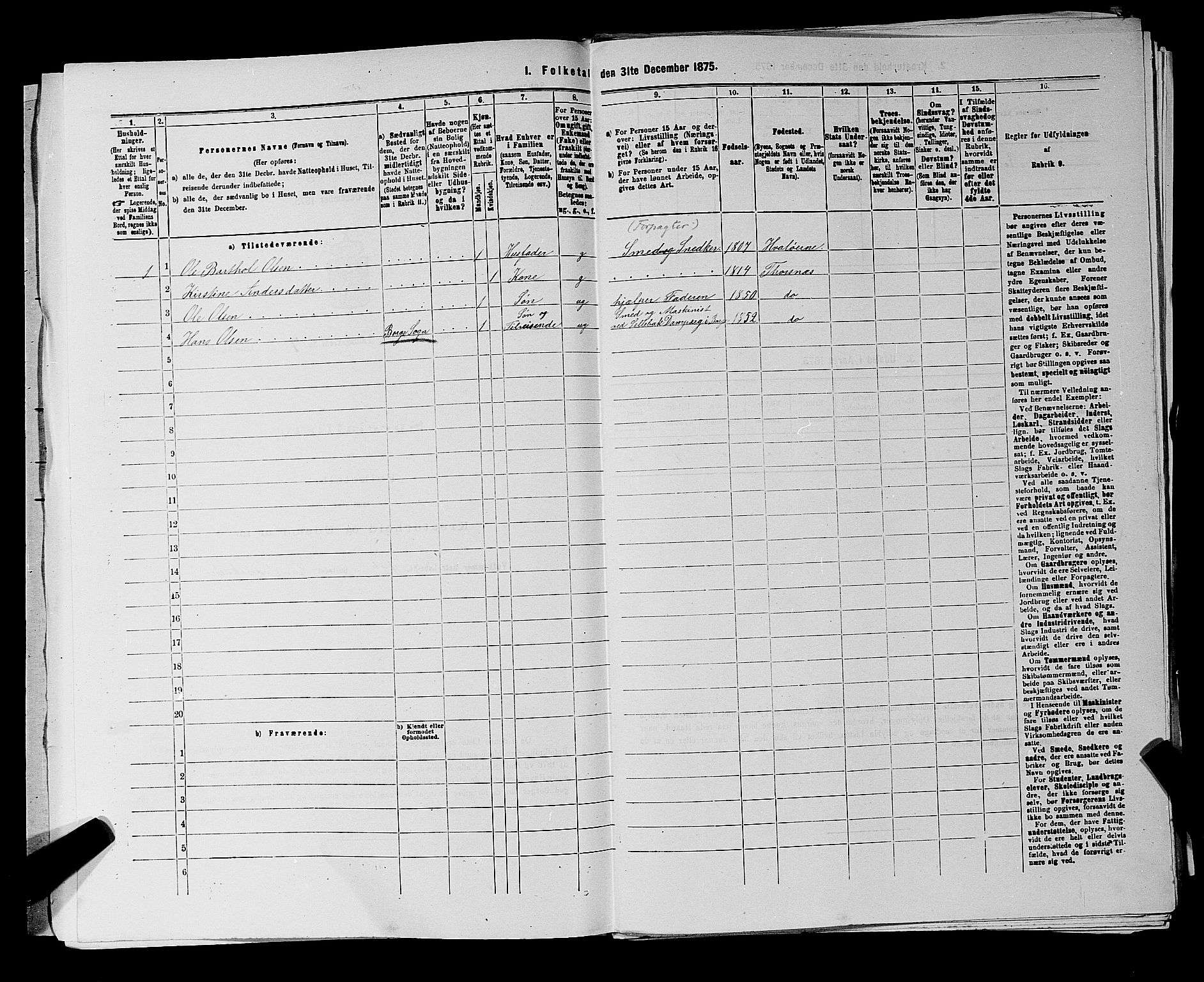 RA, 1875 census for 0113P Borge, 1875, p. 966