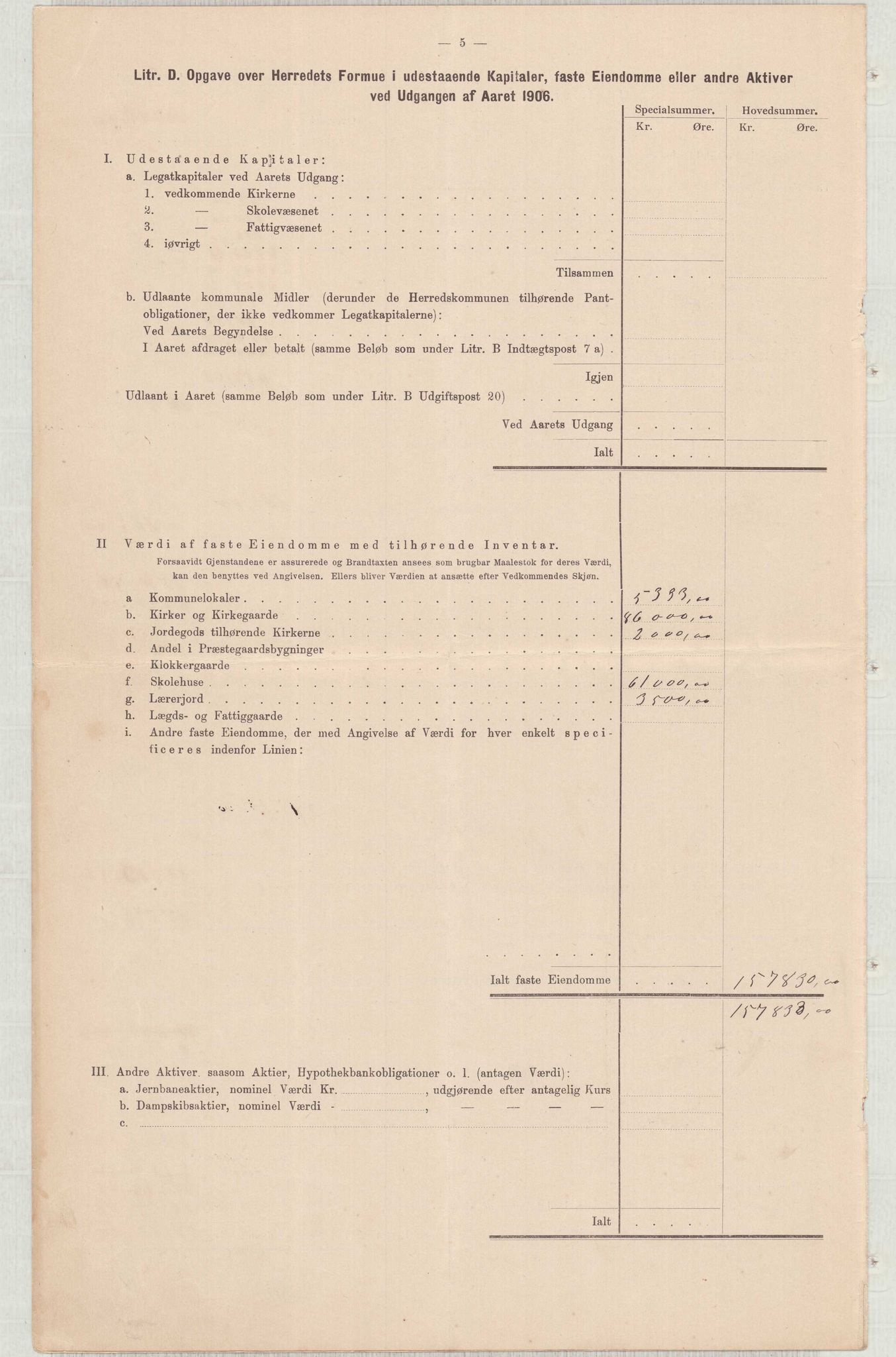 Finnaas kommune. Heradskassen, IKAH/1218a-121/R/Ra/Raa/L0001/0001: Årsrekneskap / Utdrag av kommunerekneskapet, 1904-1910, p. 17