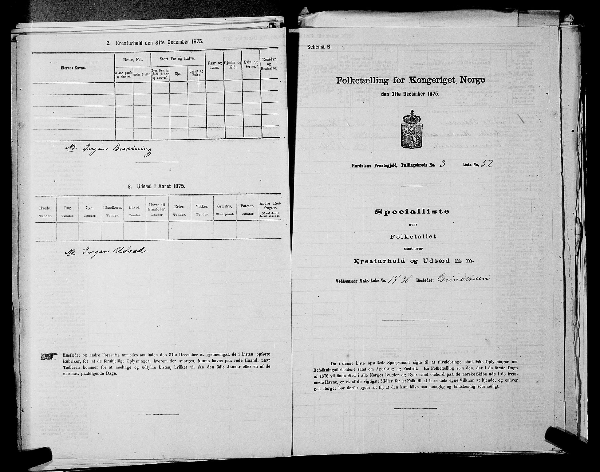 RA, 1875 census for 0239P Hurdal, 1875, p. 580