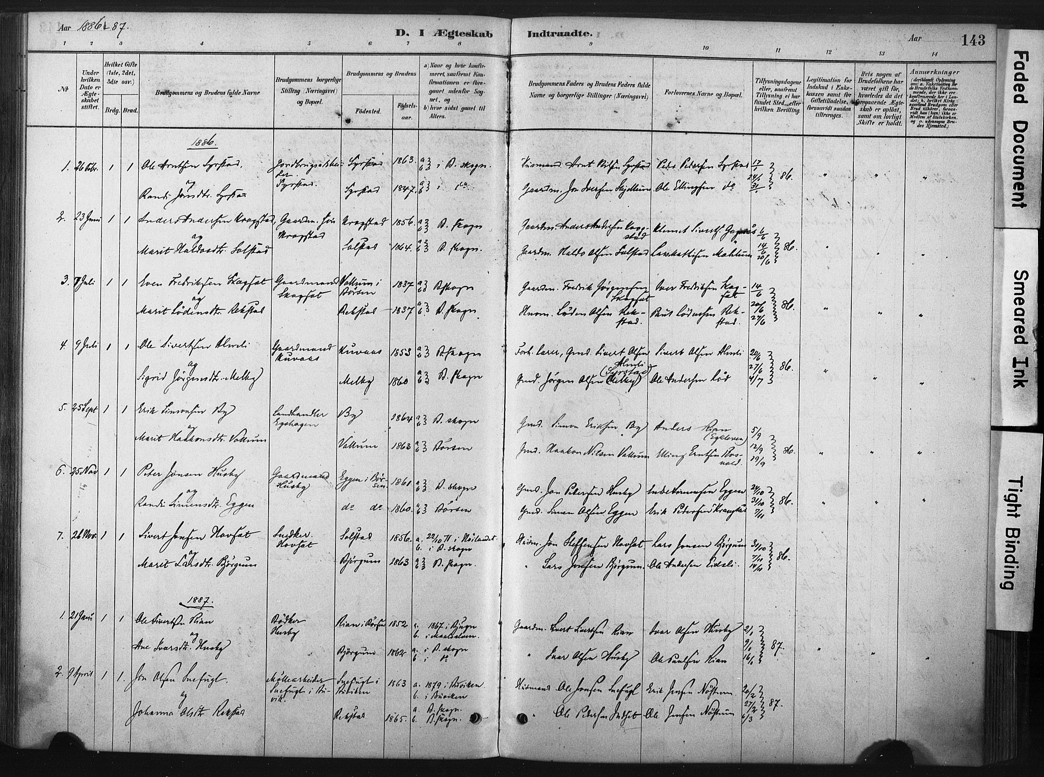 Ministerialprotokoller, klokkerbøker og fødselsregistre - Sør-Trøndelag, SAT/A-1456/667/L0795: Parish register (official) no. 667A03, 1879-1907, p. 143
