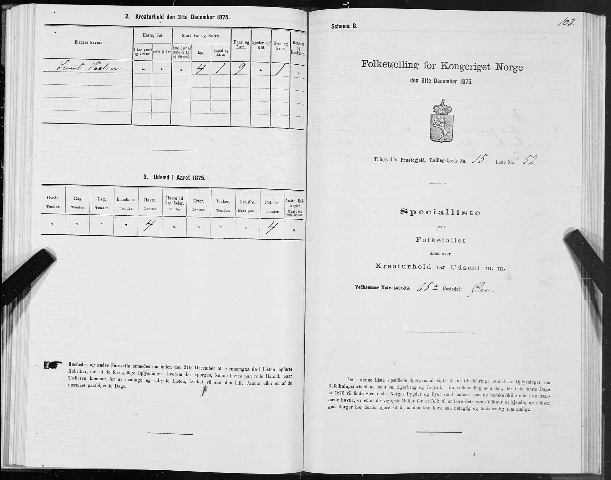 SAT, 1875 census for 1560P Tingvoll, 1875, p. 6103