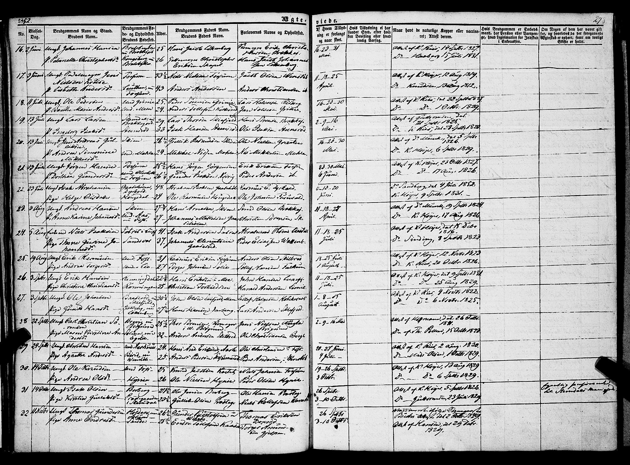 Gjerpen kirkebøker, AV/SAKO-A-265/F/Fa/L0007b: Parish register (official) no. I 7B, 1834-1857, p. 278