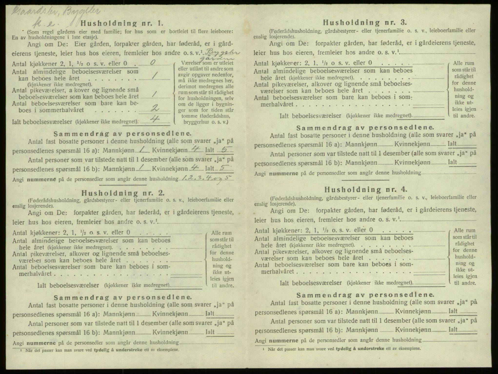 SAB, 1920 census for Selje, 1920, p. 122