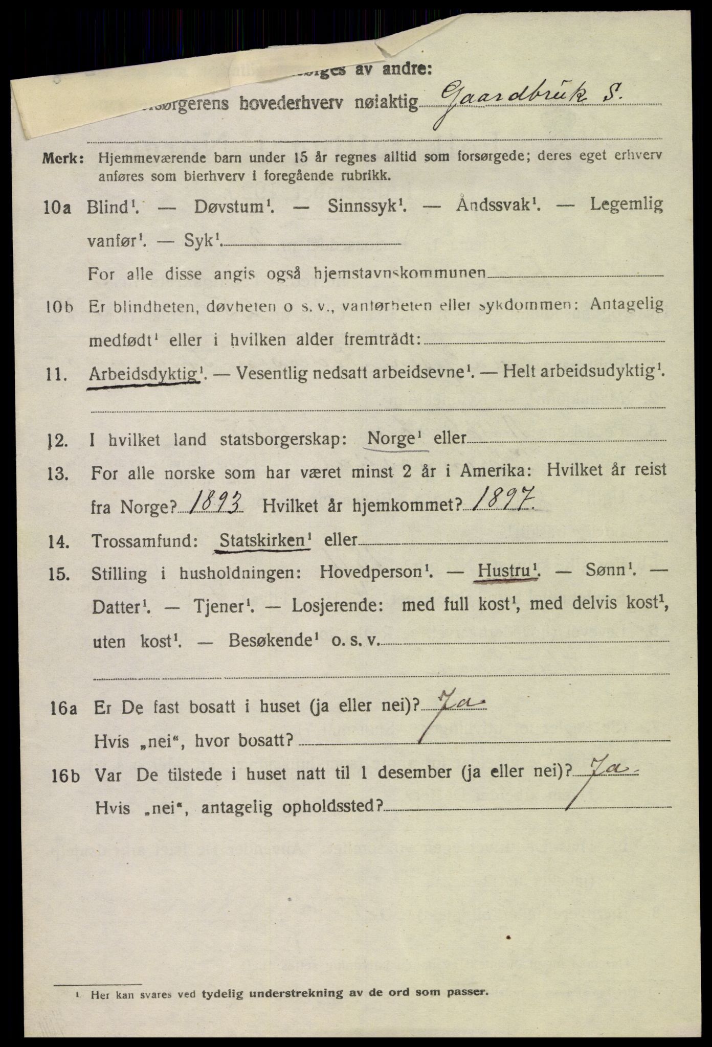 SAK, 1920 census for Feda, 1920, p. 1722