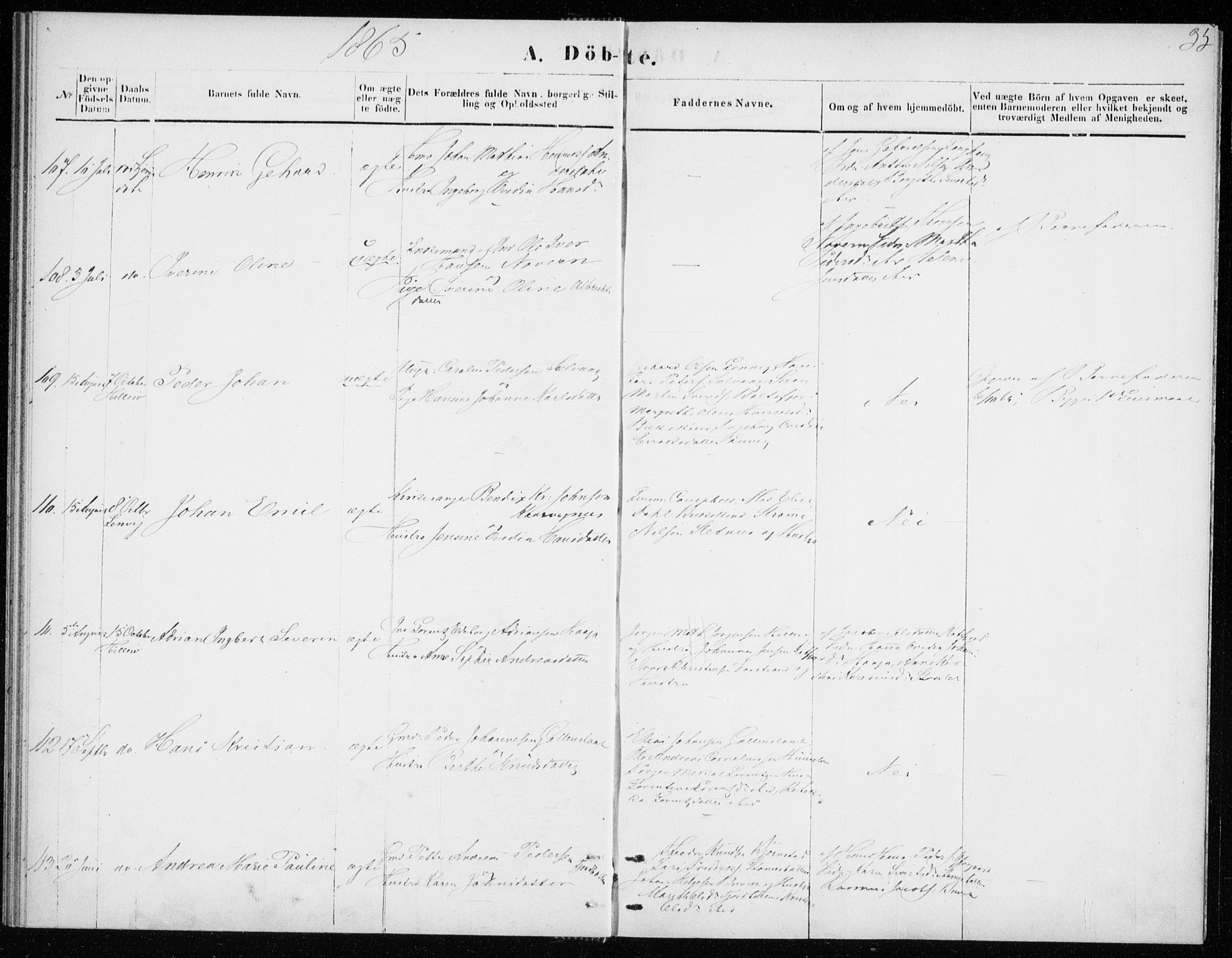 Lenvik sokneprestembete, SATØ/S-1310/H/Ha/Haa/L0008kirke: Parish register (official) no. 8, 1864-1865, p. 35