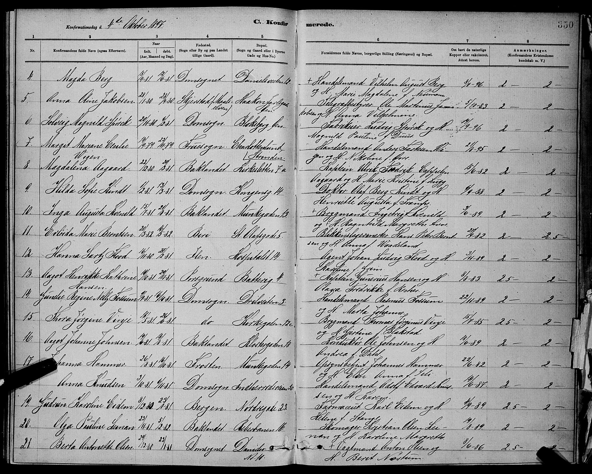 Ministerialprotokoller, klokkerbøker og fødselsregistre - Sør-Trøndelag, AV/SAT-A-1456/601/L0092: Parish register (copy) no. 601C10, 1884-1897, p. 350