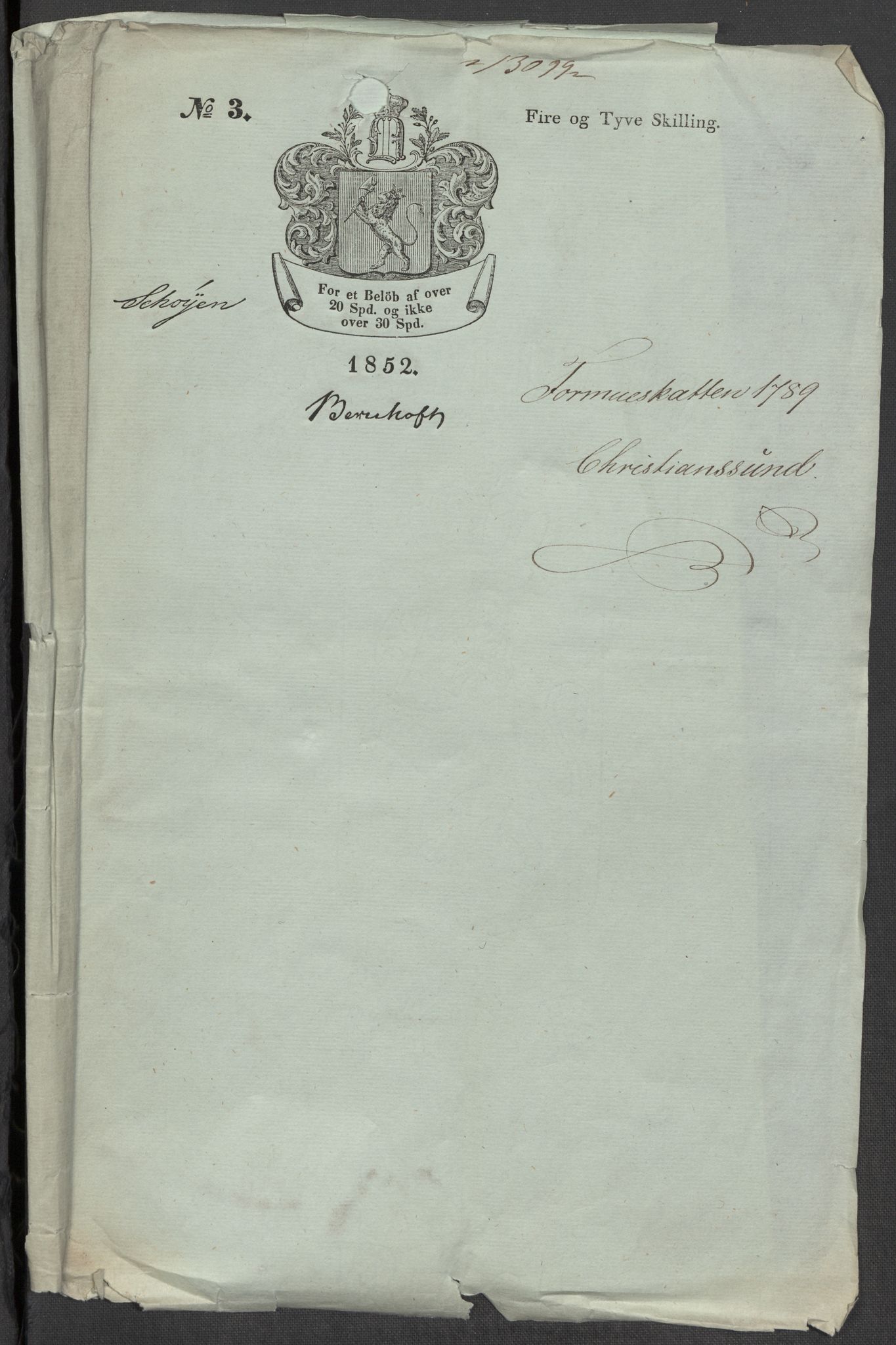 Rentekammeret inntil 1814, Reviderte regnskaper, Mindre regnskaper, RA/EA-4068/Rf/Rfe/L0008: Kristiansand. Kristiansund. Fredrikshald (Halden), 1789, p. 122