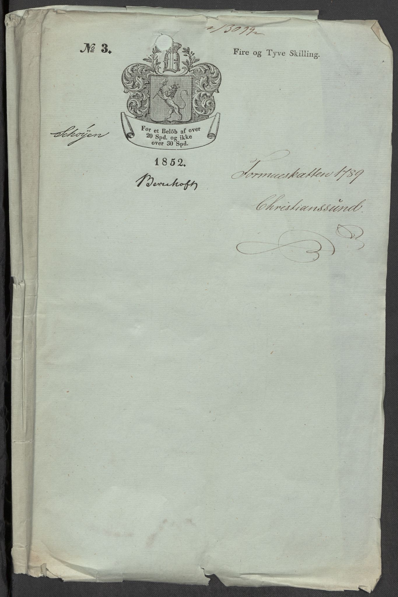 Rentekammeret inntil 1814, Reviderte regnskaper, Mindre regnskaper, AV/RA-EA-4068/Rf/Rfe/L0008: Kristiansand. Kristiansund. Fredrikshald (Halden), 1789, p. 122