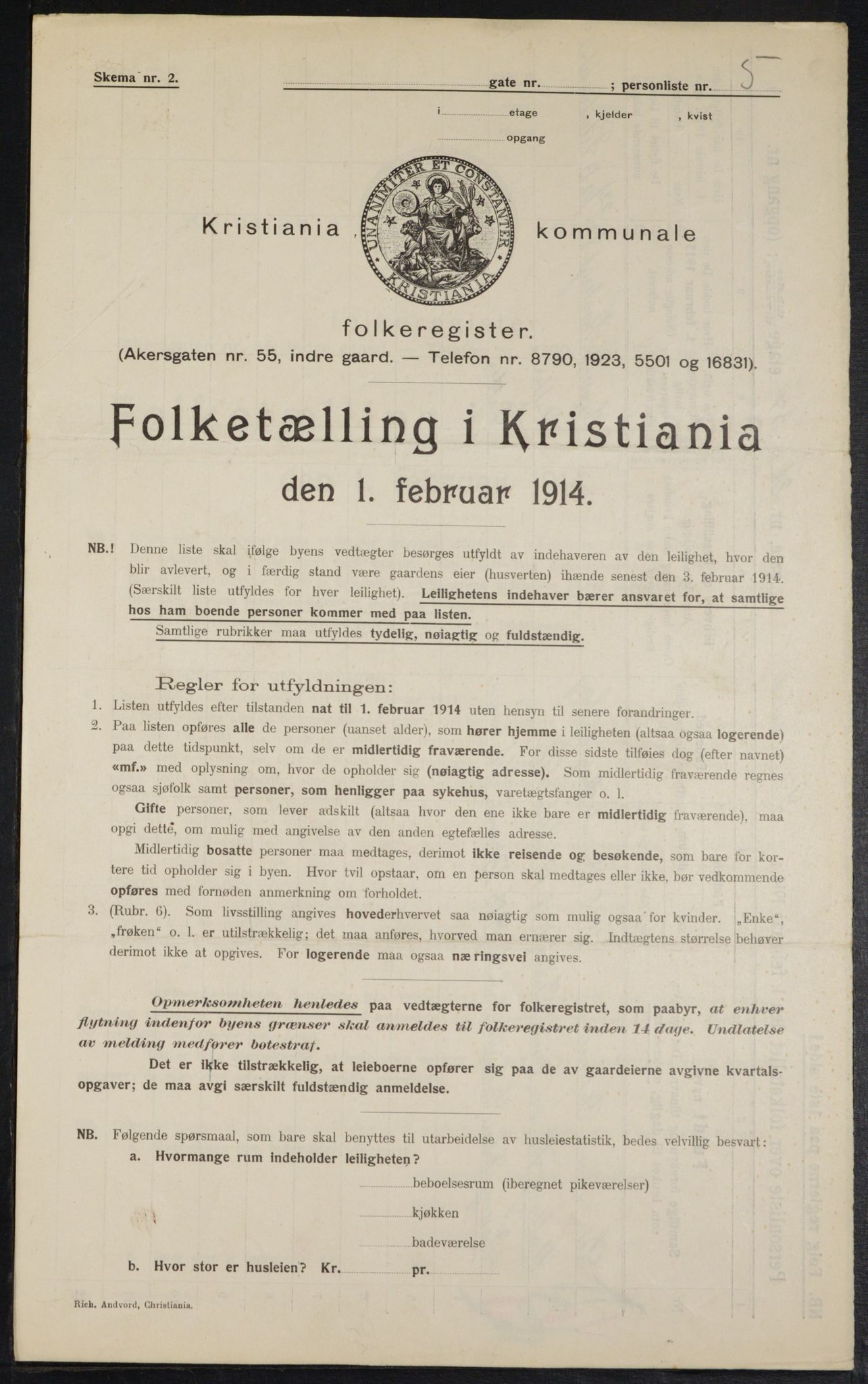 OBA, Municipal Census 1914 for Kristiania, 1914, p. 88287