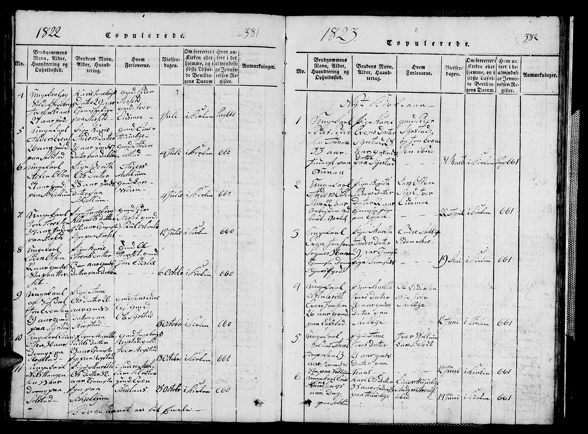 Ministerialprotokoller, klokkerbøker og fødselsregistre - Sør-Trøndelag, SAT/A-1456/667/L0796: Parish register (copy) no. 667C01, 1817-1836, p. 381-382