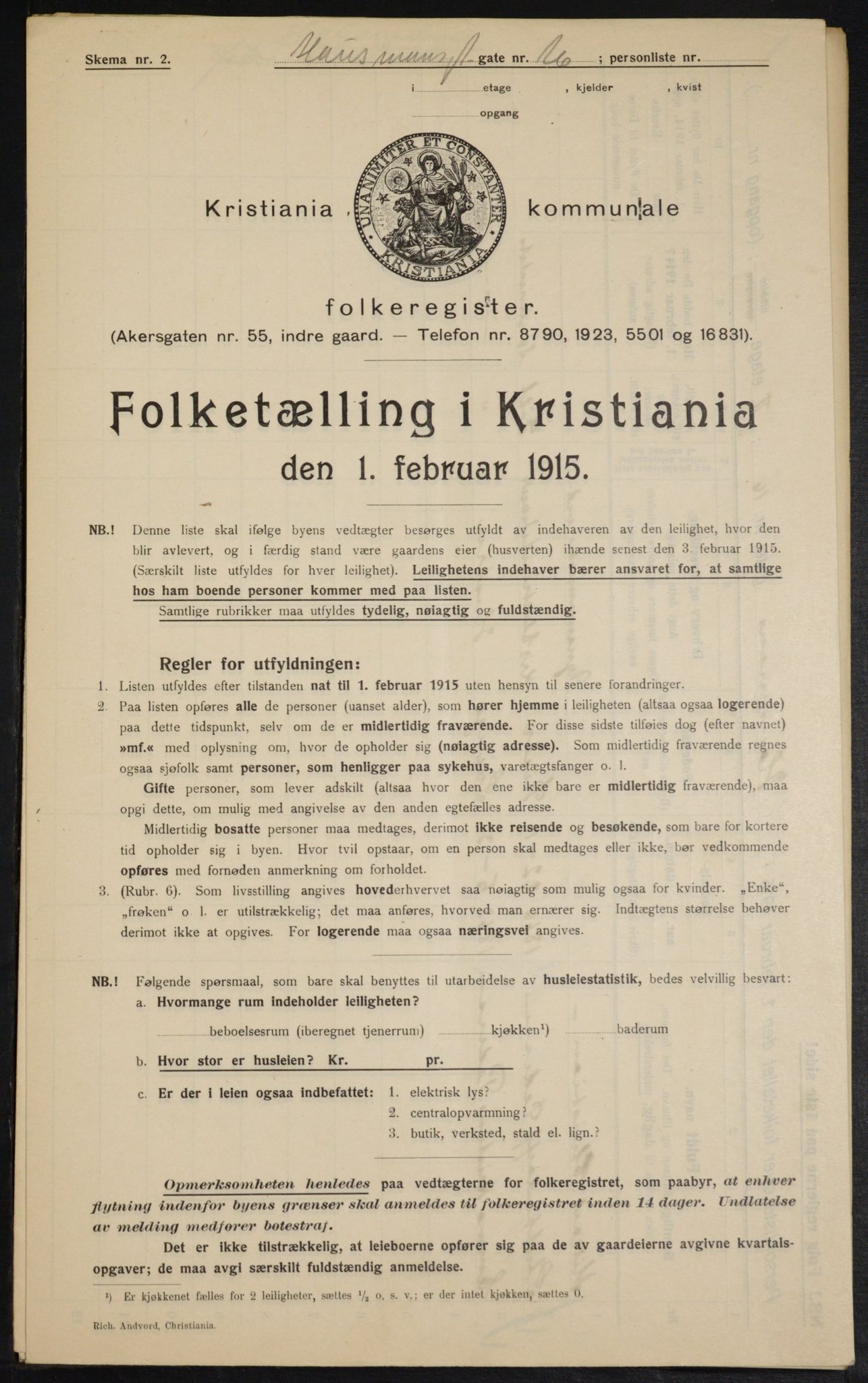 OBA, Municipal Census 1915 for Kristiania, 1915, p. 34813