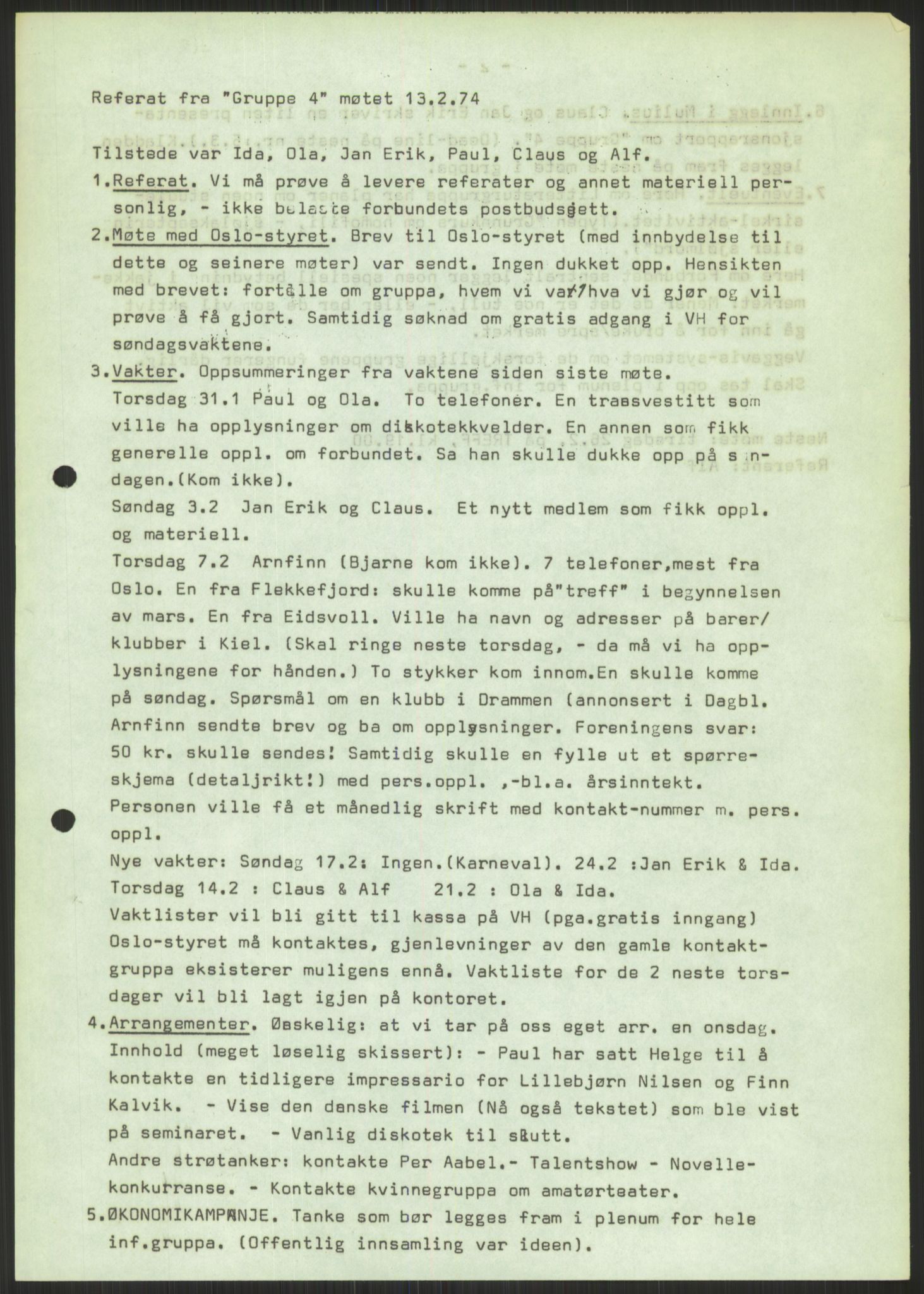 Det Norske Forbundet av 1948/Landsforeningen for Lesbisk og Homofil Frigjøring, AV/RA-PA-1216/A/Ag/L0004: Grupper, utvalg, 1974-1992, p. 671