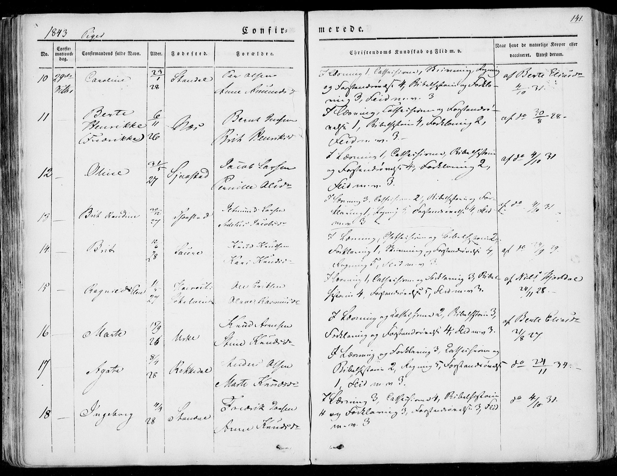 Ministerialprotokoller, klokkerbøker og fødselsregistre - Møre og Romsdal, AV/SAT-A-1454/515/L0208: Parish register (official) no. 515A04, 1830-1846, p. 141