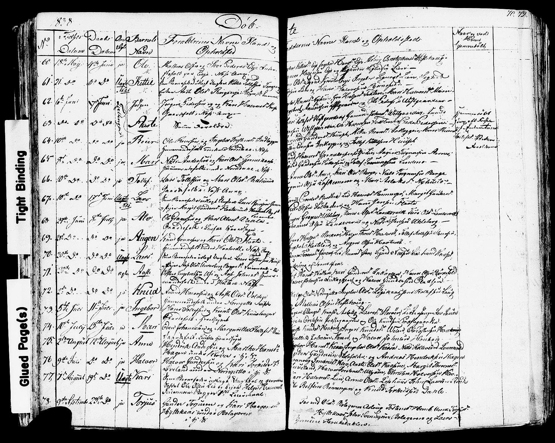 Sauherad kirkebøker, SAKO/A-298/F/Fa/L0006: Parish register (official) no. I 6, 1827-1850, p. 70