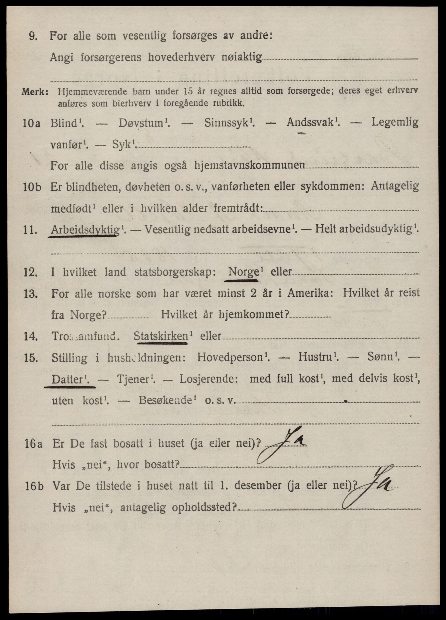 SAT, 1920 census for Borgund, 1920, p. 15049