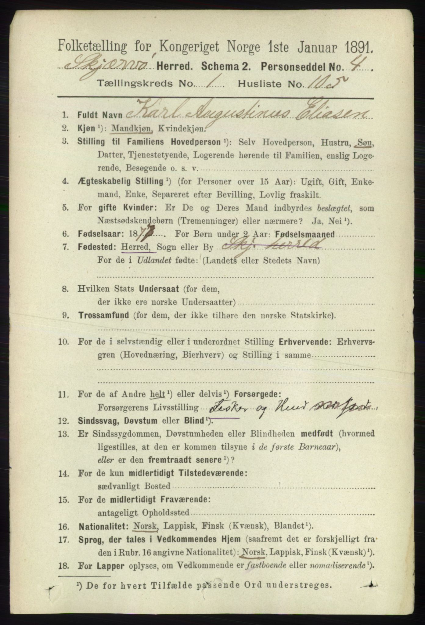 RA, 1891 census for 1941 Skjervøy, 1891, p. 915